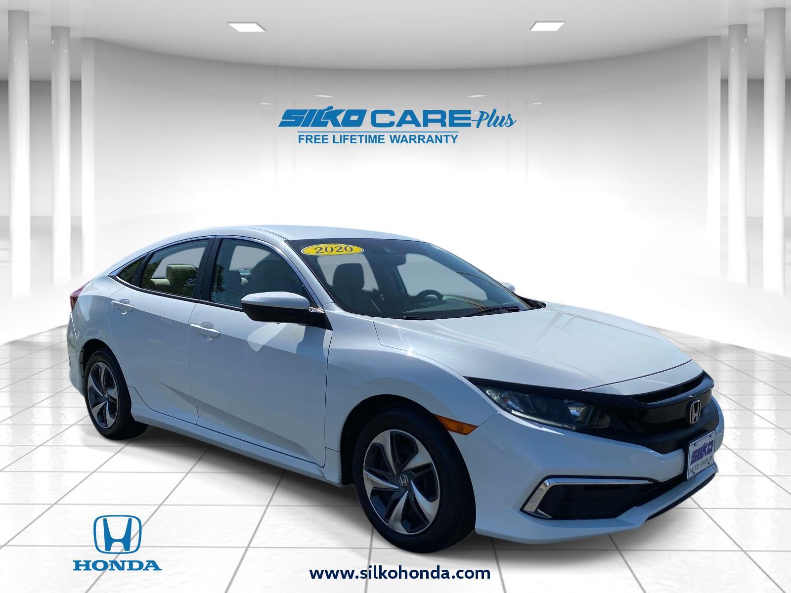 Platinum White Pearl 2020 Honda Civic LX Sedan FWD Sedan Front-Wheel Drive Continuously Variable Transmission