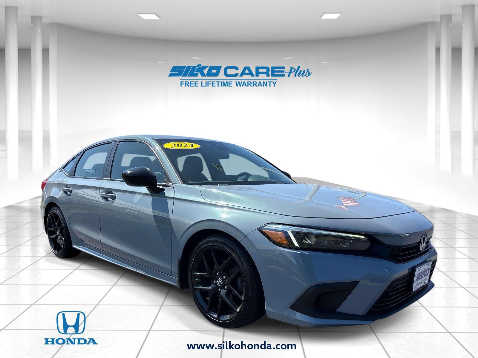 Sonic Gray Pearl 2024 Honda Civic Sedan Front-Wheel Drive 7-Speed CVT