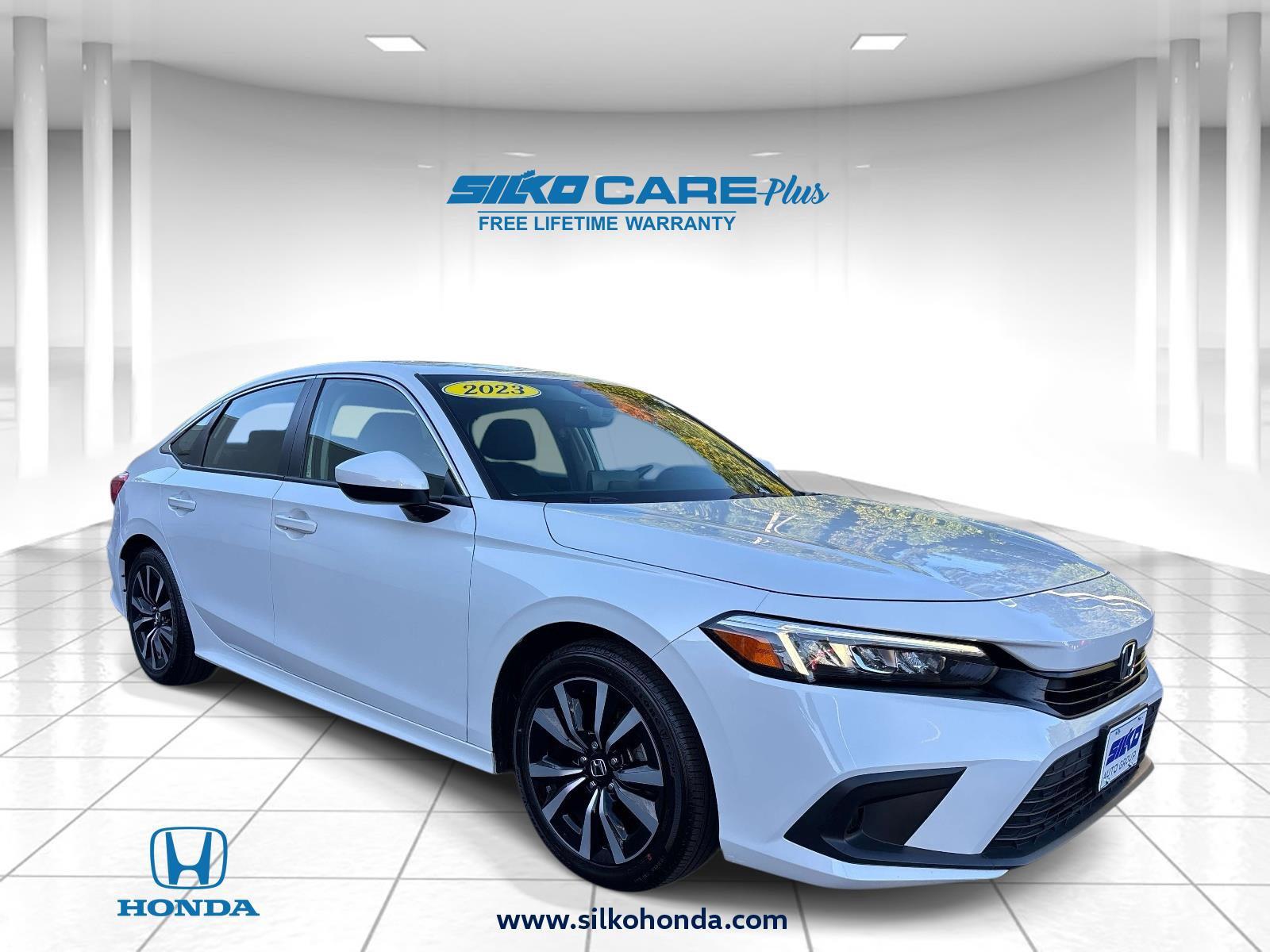 Platinum White Pearl 2023 Honda Civic Sedan Front-Wheel Drive Continuously Variable Transmission