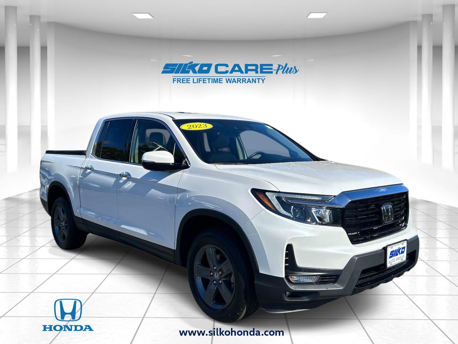 Platinum White Pearl 2023 Honda Ridgeline Pickup Truck All-Wheel Drive Automatic