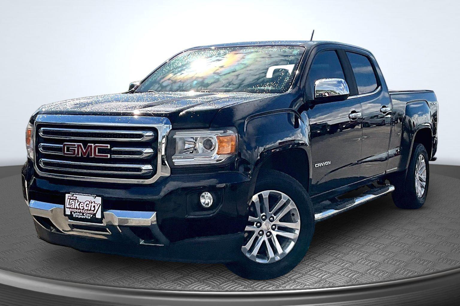 Onyx Black 2018 GMC Canyon SLT Crew Cab 4WD Pickup Truck Four-Wheel Drive 8-Speed Automatic