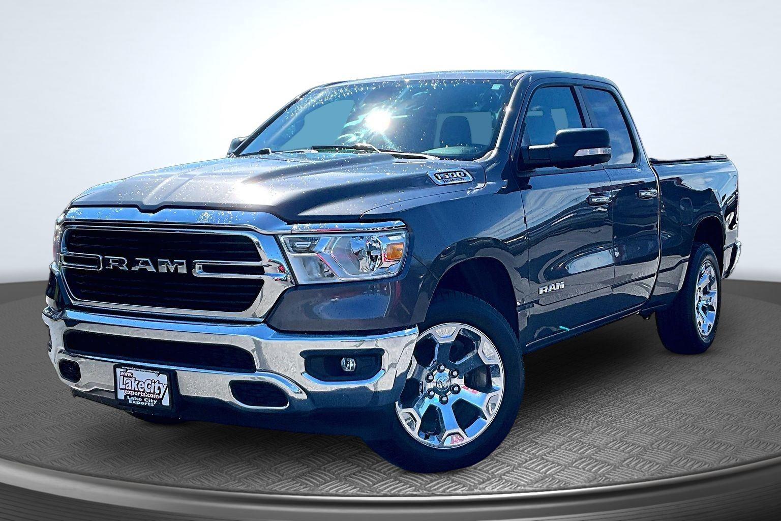 Gray (Granite Crystal Metallic Clearcoat) 2019 RAM 1500 Pickup Truck Four-Wheel Drive 8-Speed Automatic