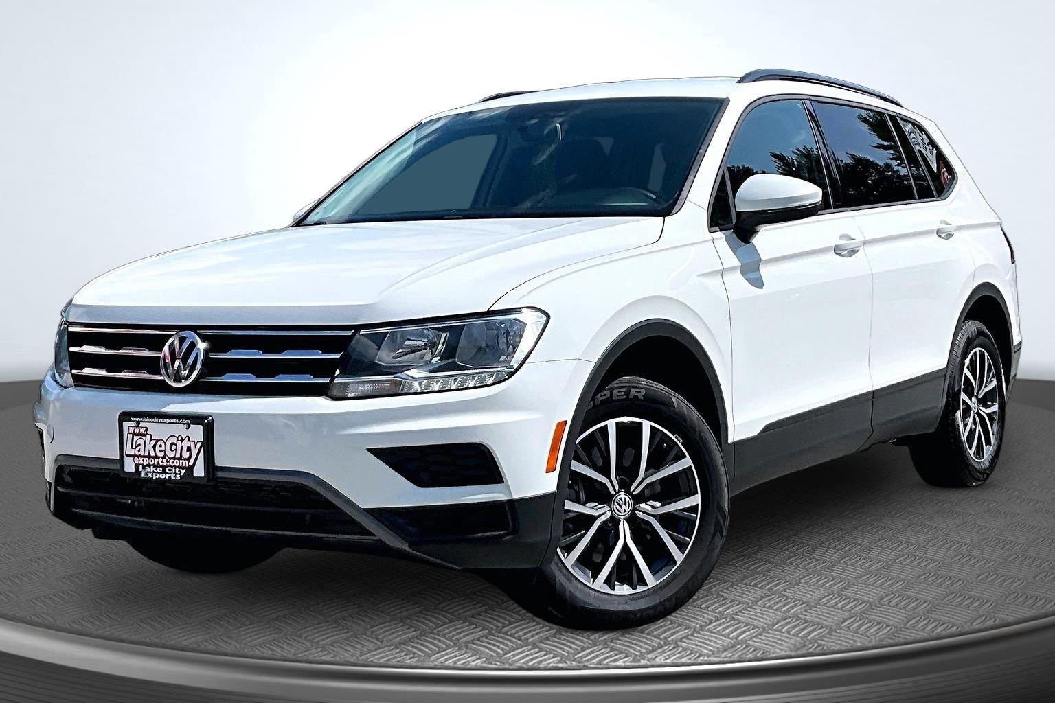 Pure White 2021 Volkswagen Tiguan SUV / Crossover All-Wheel Drive Automatic