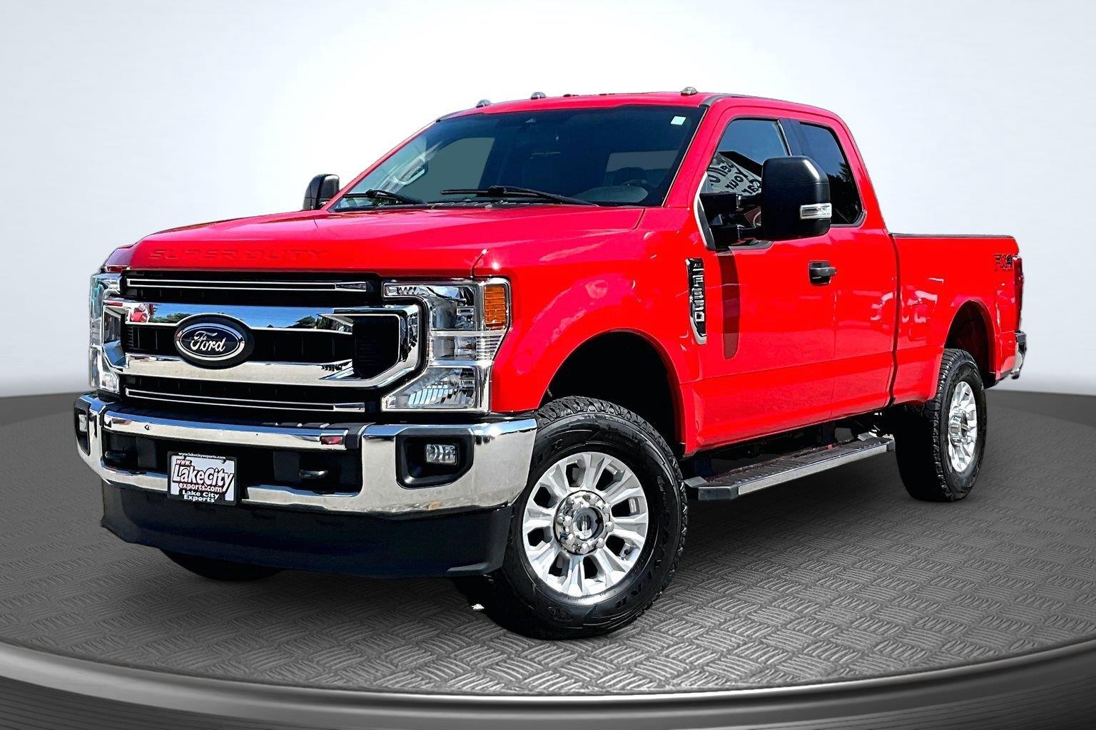 Race Red 2021 Ford F-350 Super Duty Pickup Truck Four-Wheel Drive Automatic