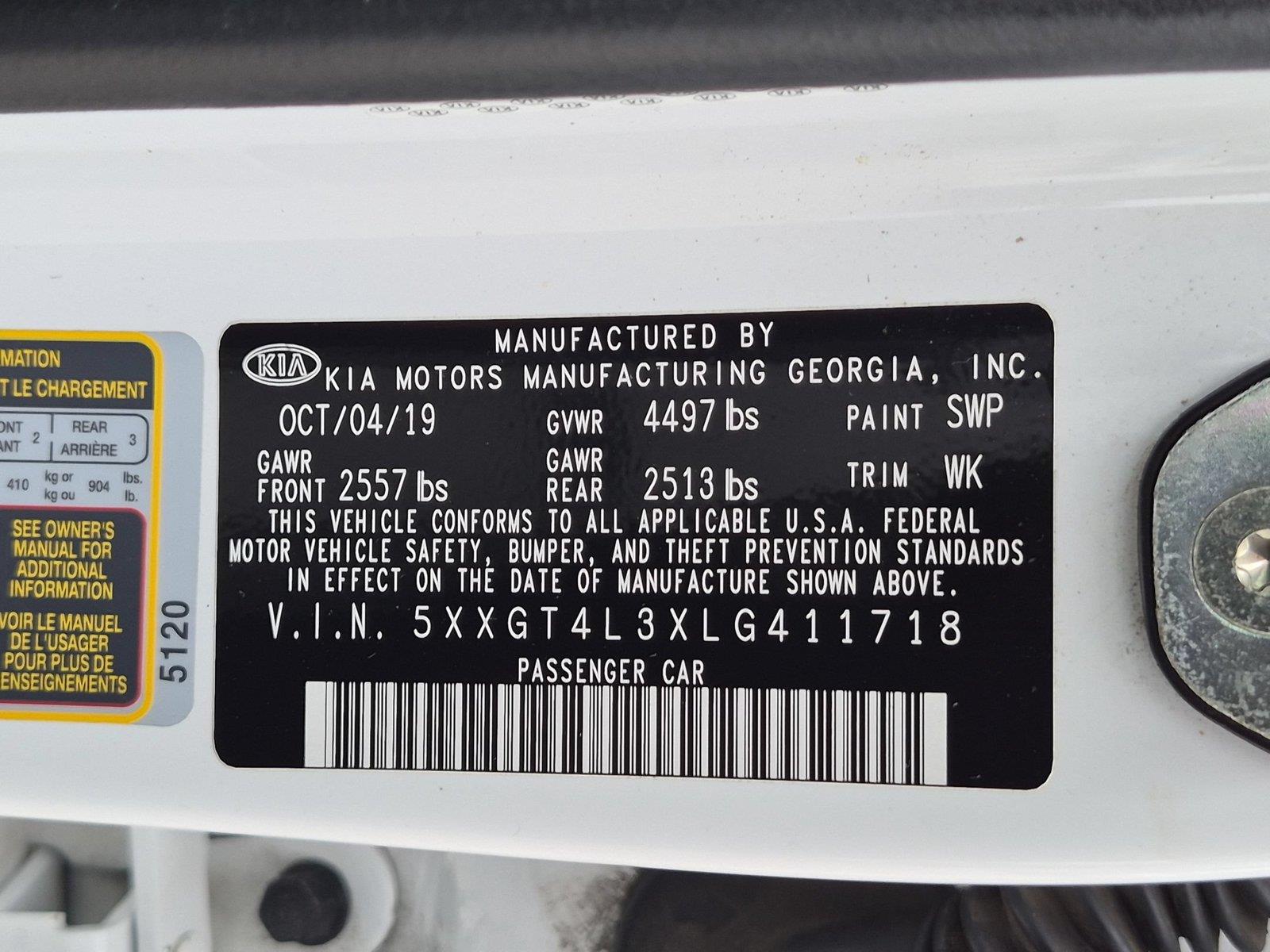 Used 2020 Snow White Pearl Kia LX image 36