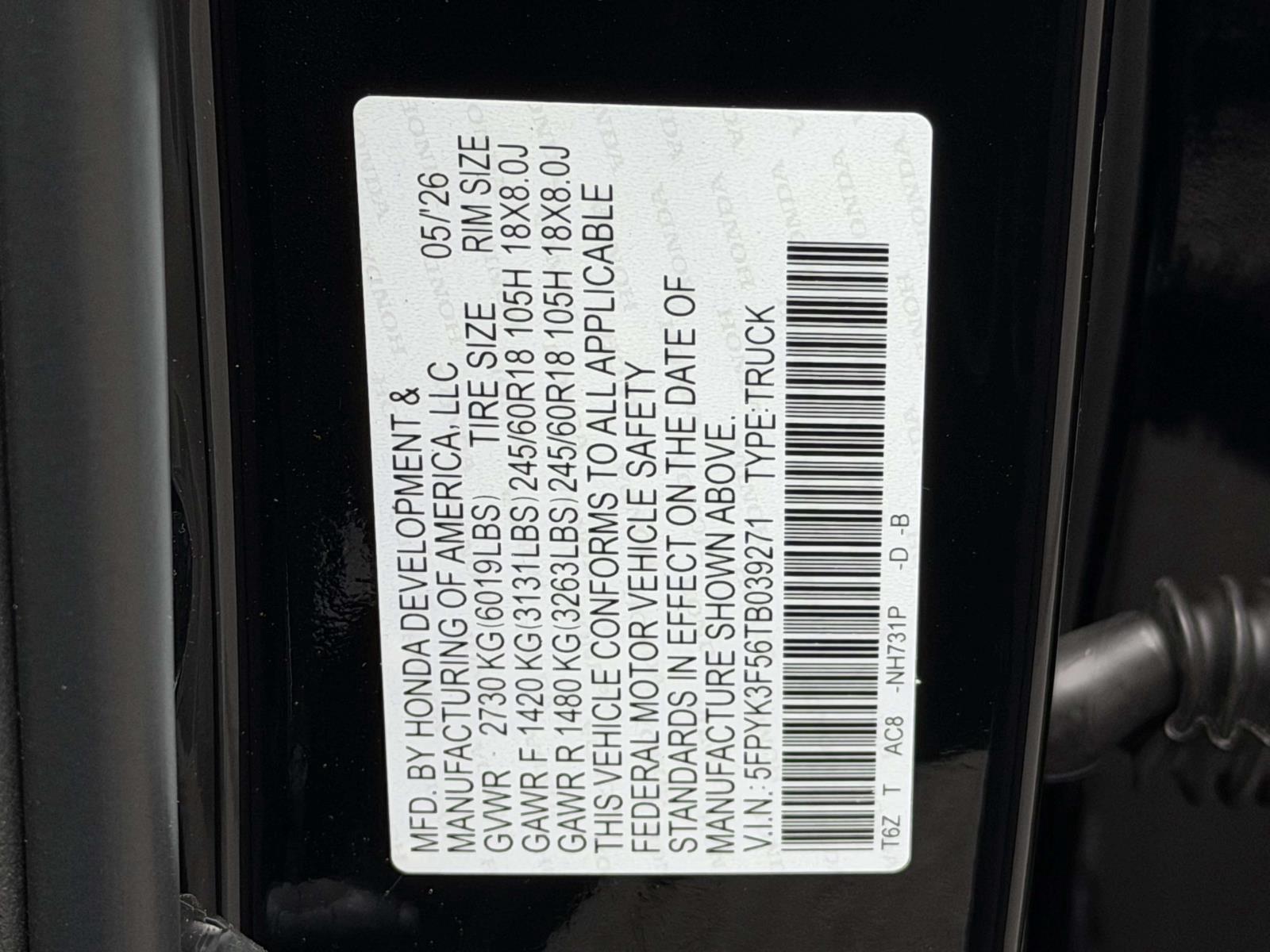 New 2026 Honda Ridgeline Truck