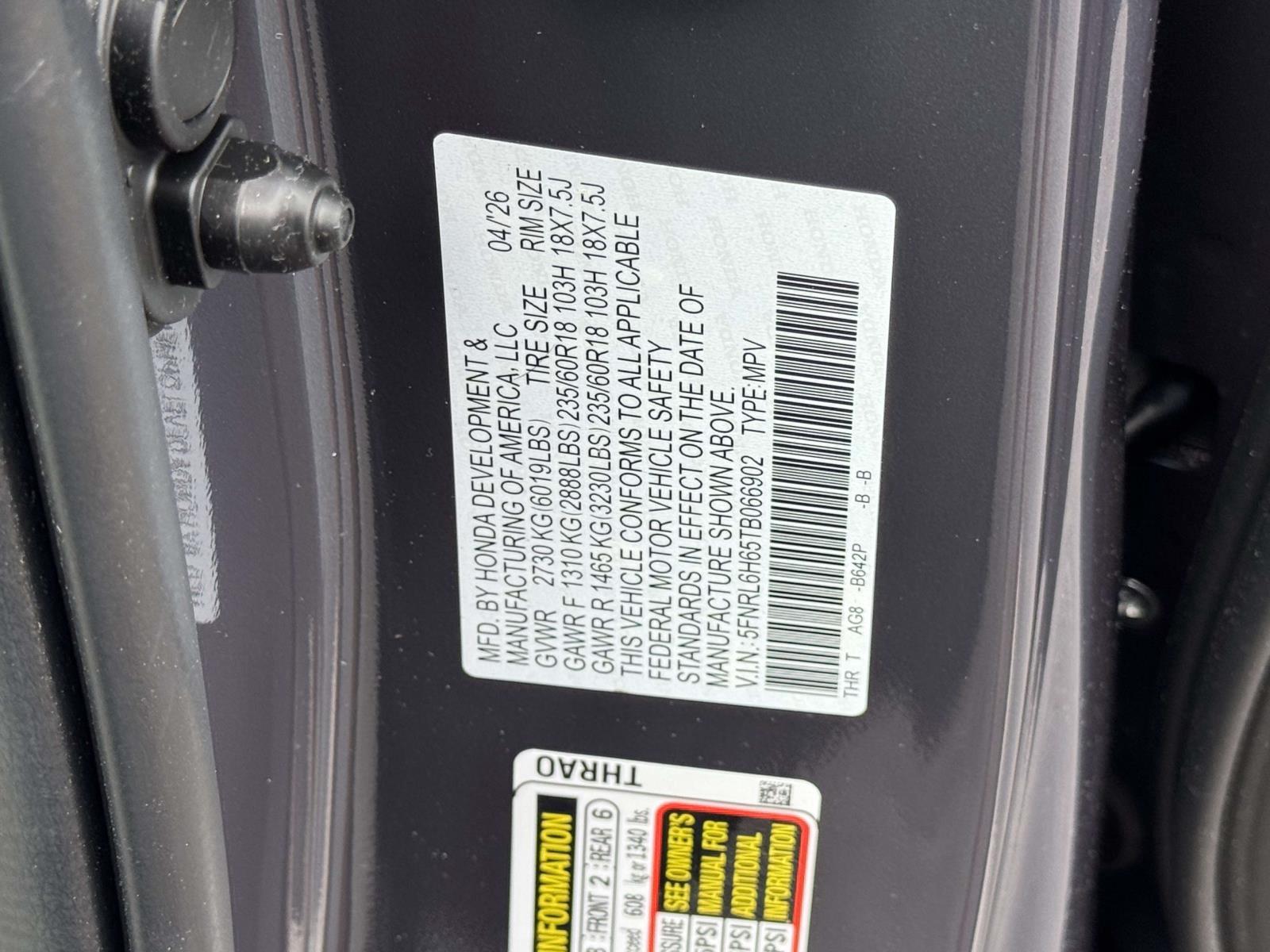 New 2026 Honda Odyssey Van