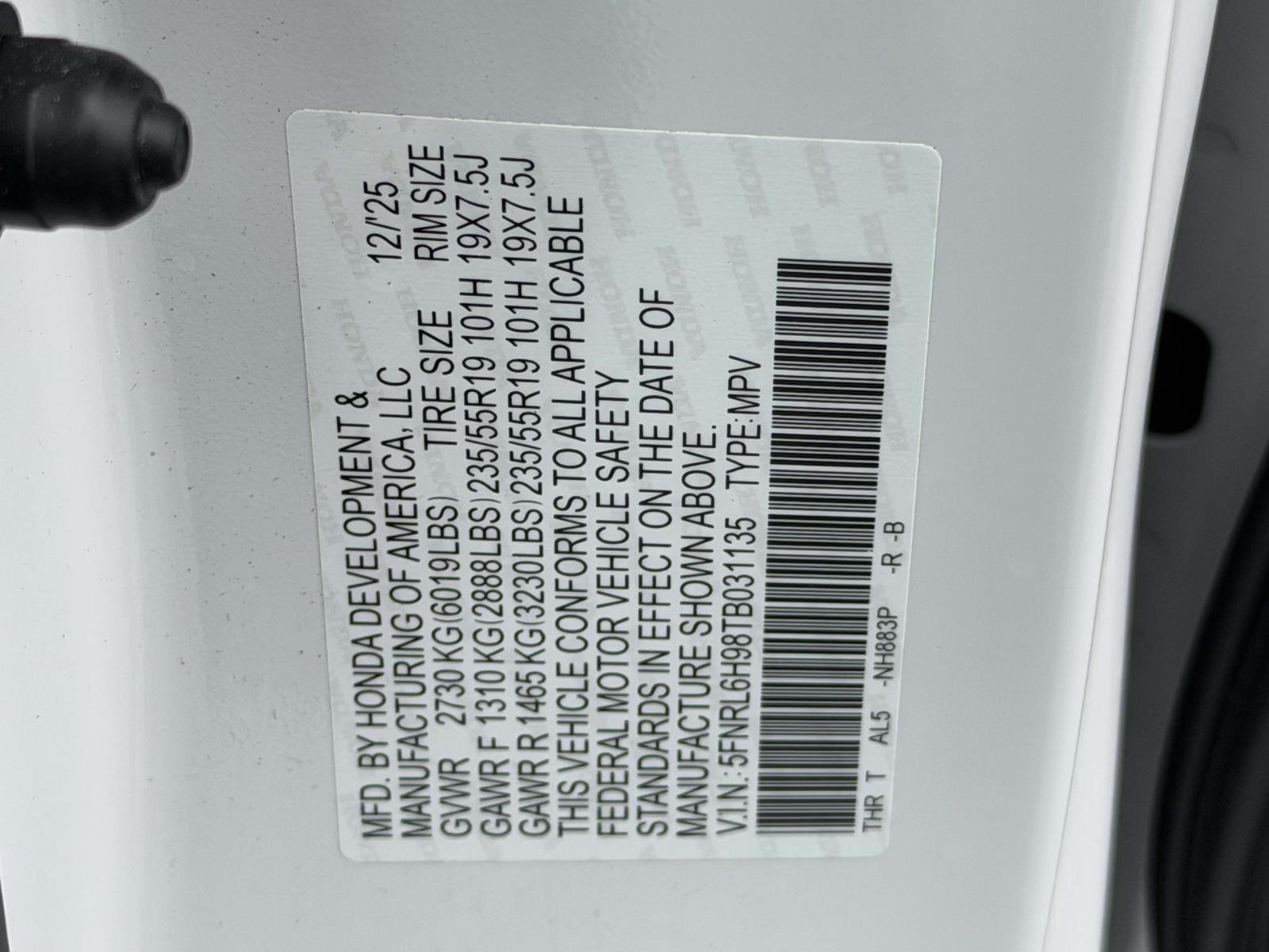 Used 2026 Honda Odyssey Van