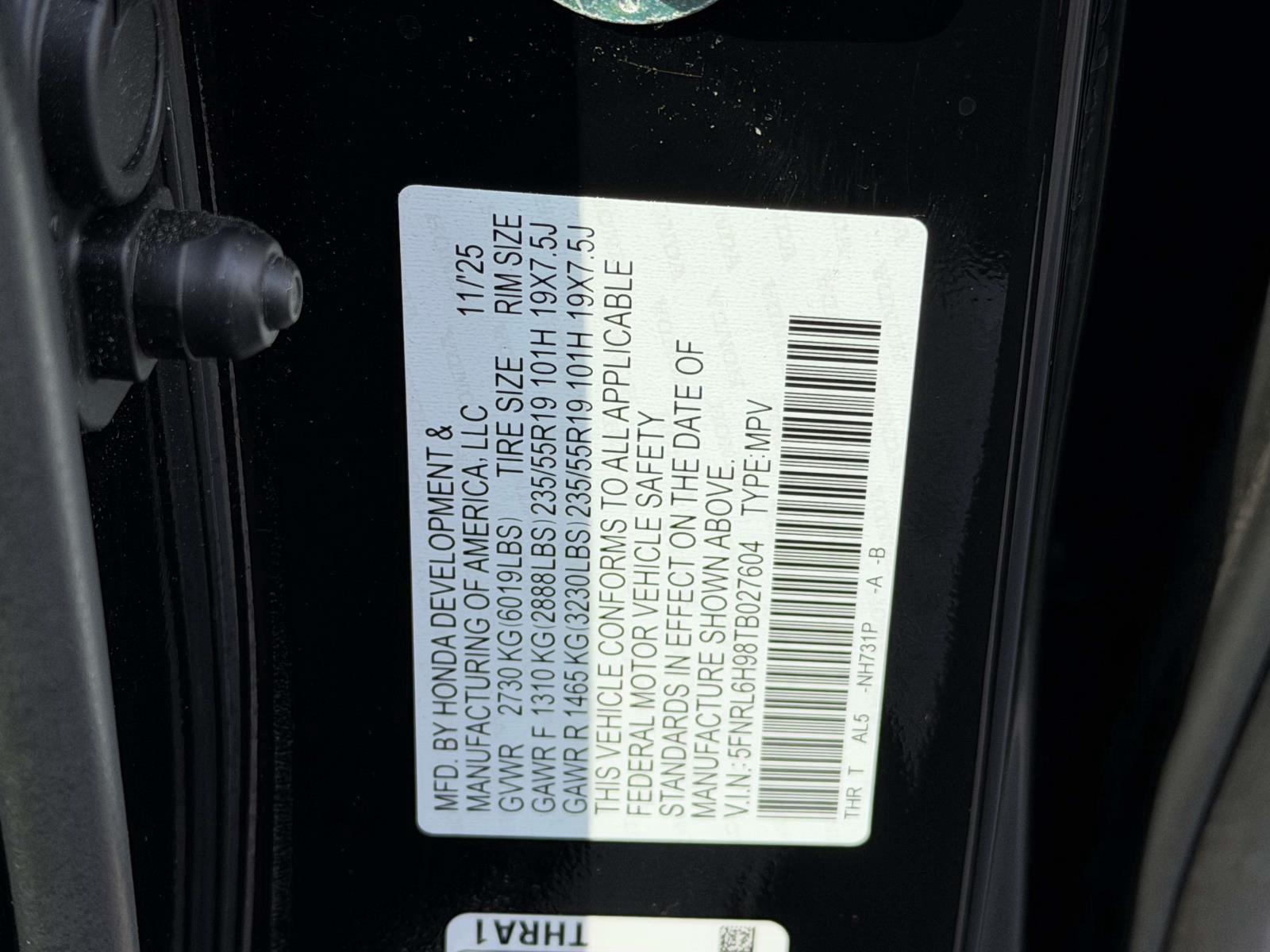 Used 2026 Honda Odyssey Van