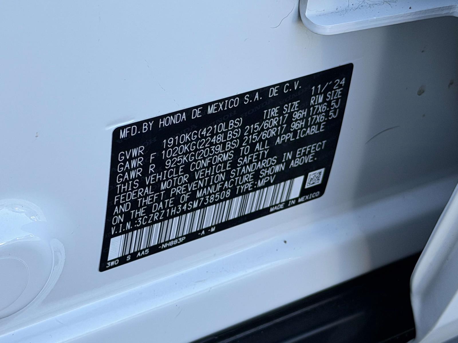 Used 2025 Honda HR-V SUV