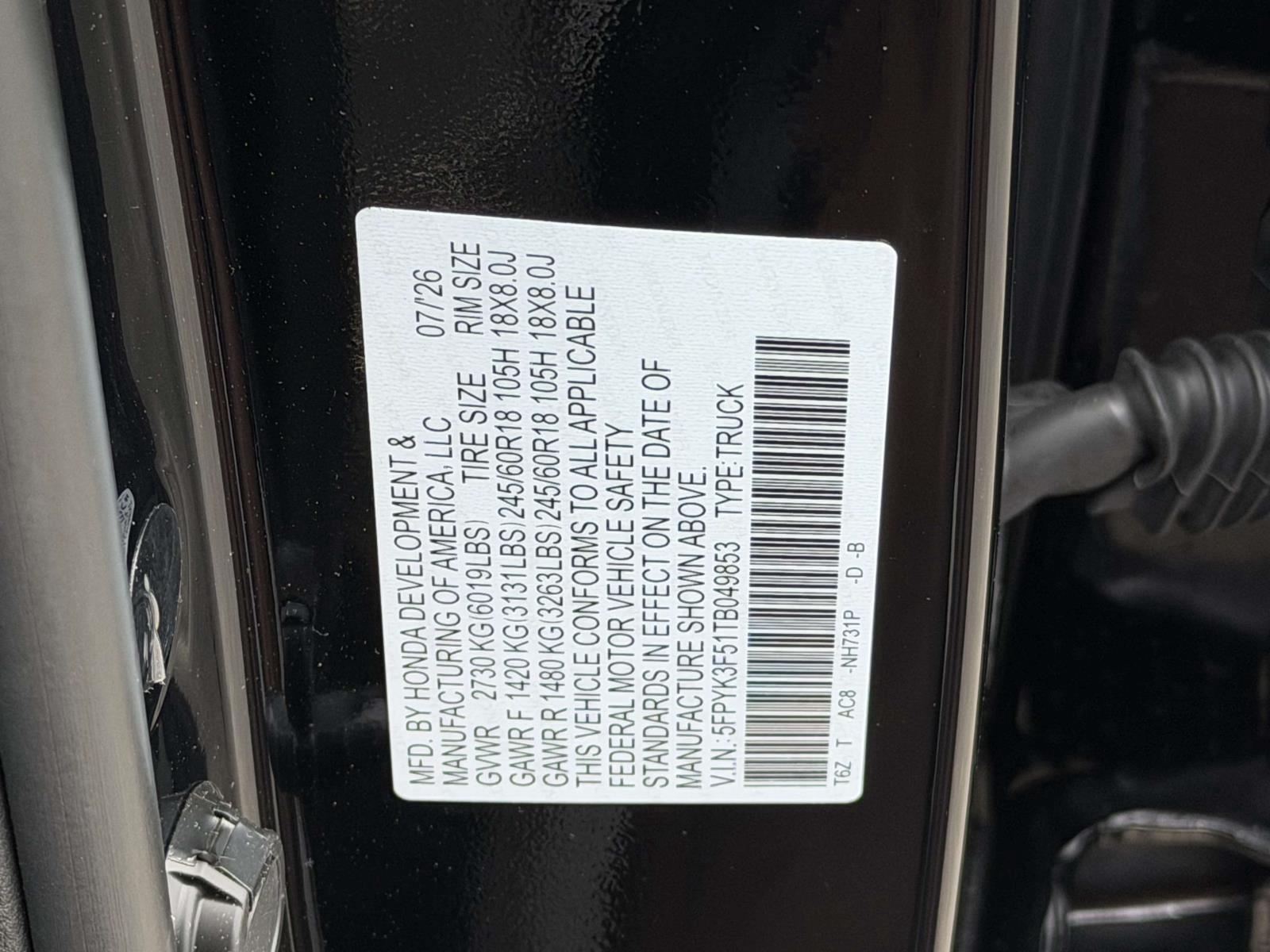 New 2026 Honda Ridgeline Truck