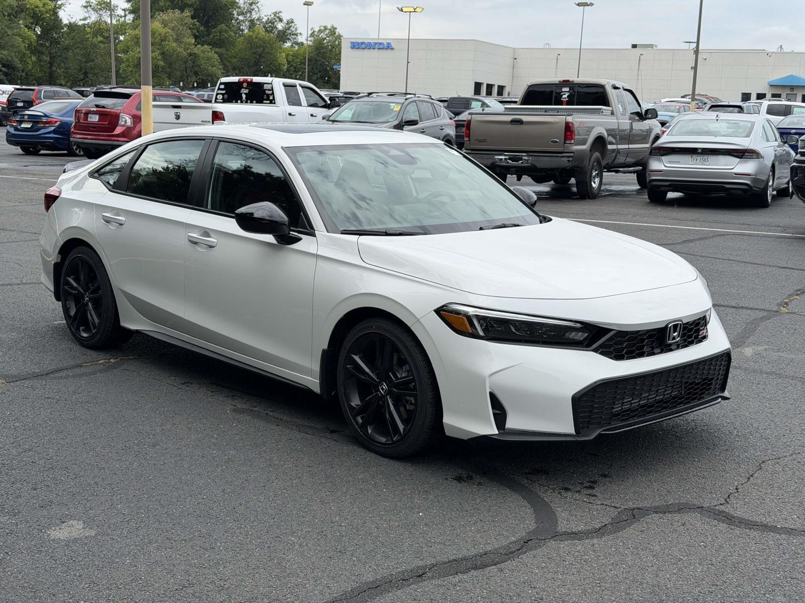 Platinum White Pearl 2026 Honda Civic Sedan Front-Wheel Drive 6-Speed Manual