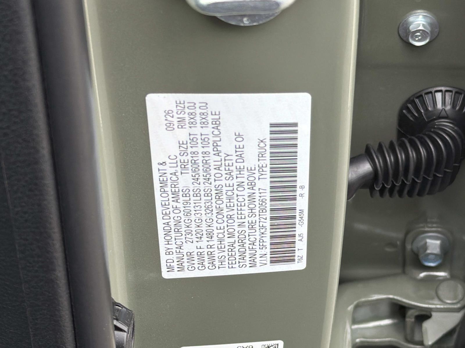 New 2026 Honda Ridgeline Truck