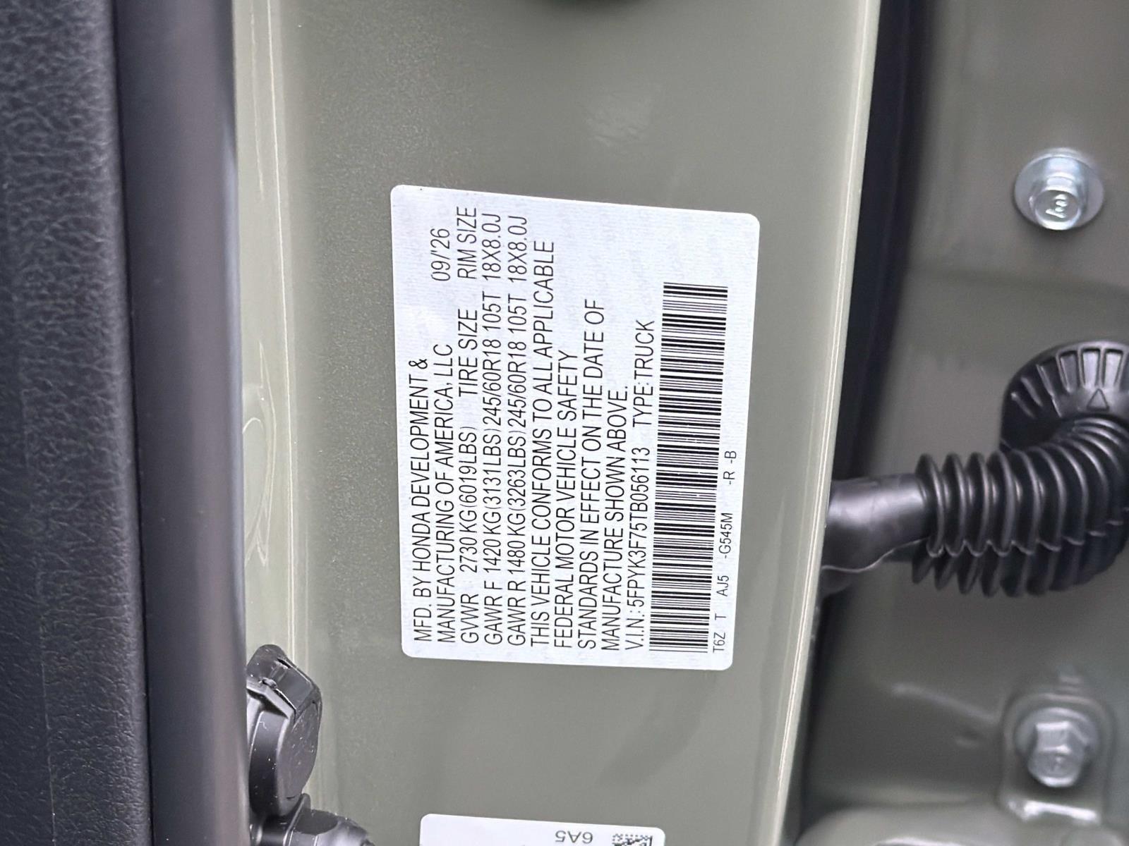 New 2026 Honda Ridgeline Truck