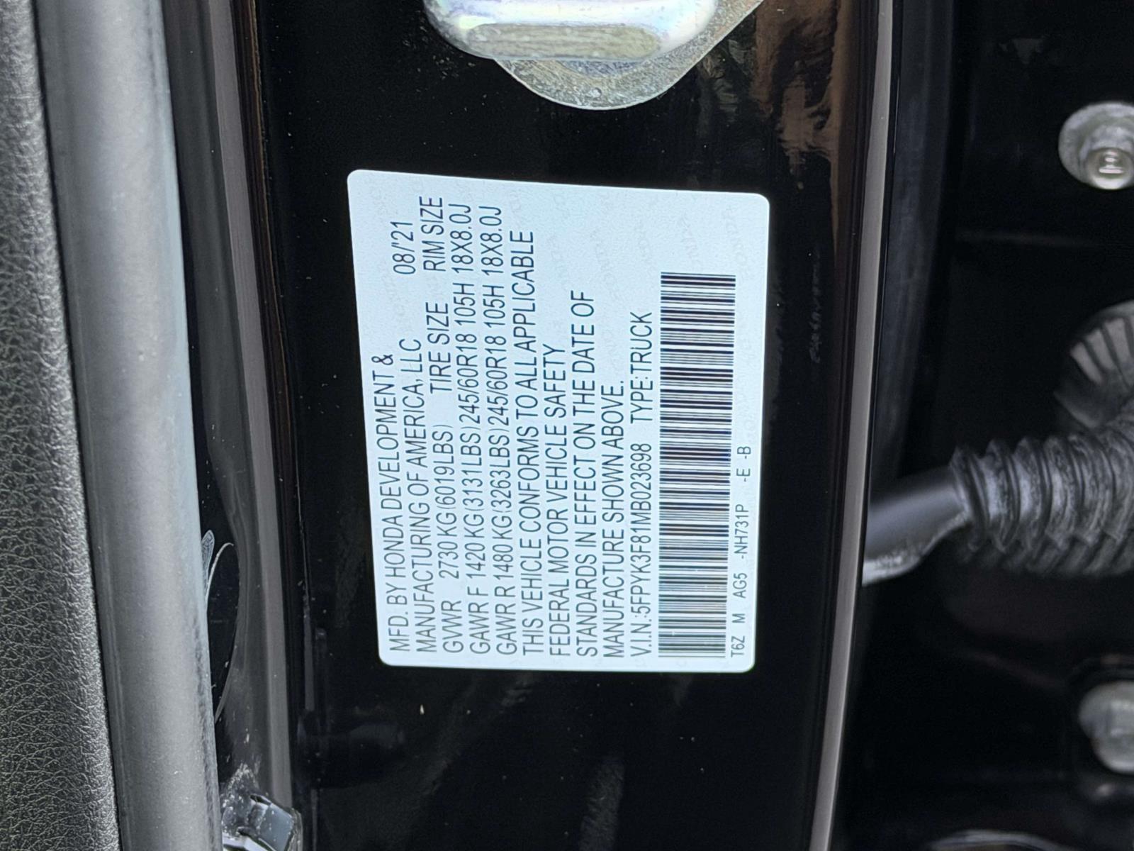 Used 2021 Honda Ridgeline Truck