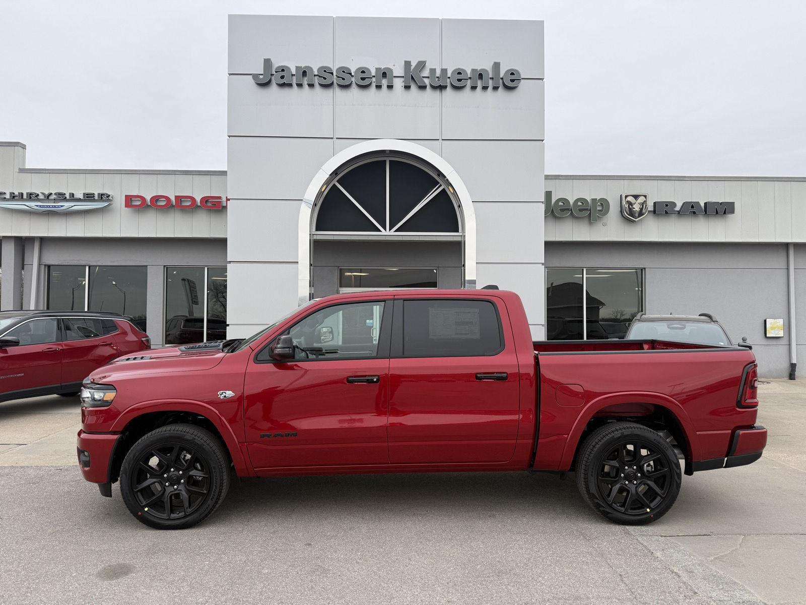 Molten Red Pearlcoat 2026 RAM 1500 Laramie Crew Cab 4WD Pickup Truck Four-Wheel Drive 8-Speed Automatic