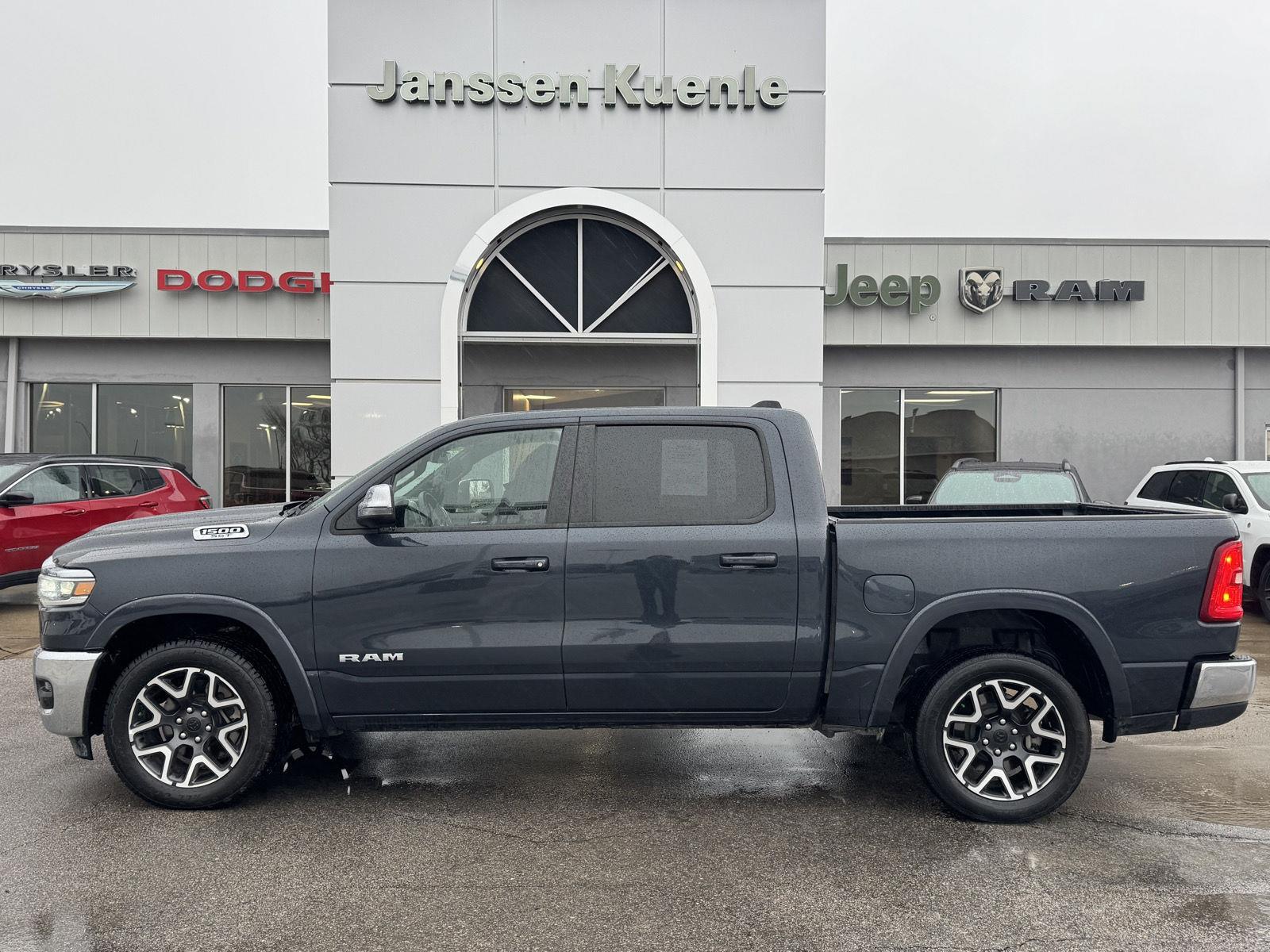 Forged Blue Metallic 2025 RAM 1500 Laramie Crew Cab 4WD Pickup Truck Four-Wheel Drive 8-Speed Automatic
