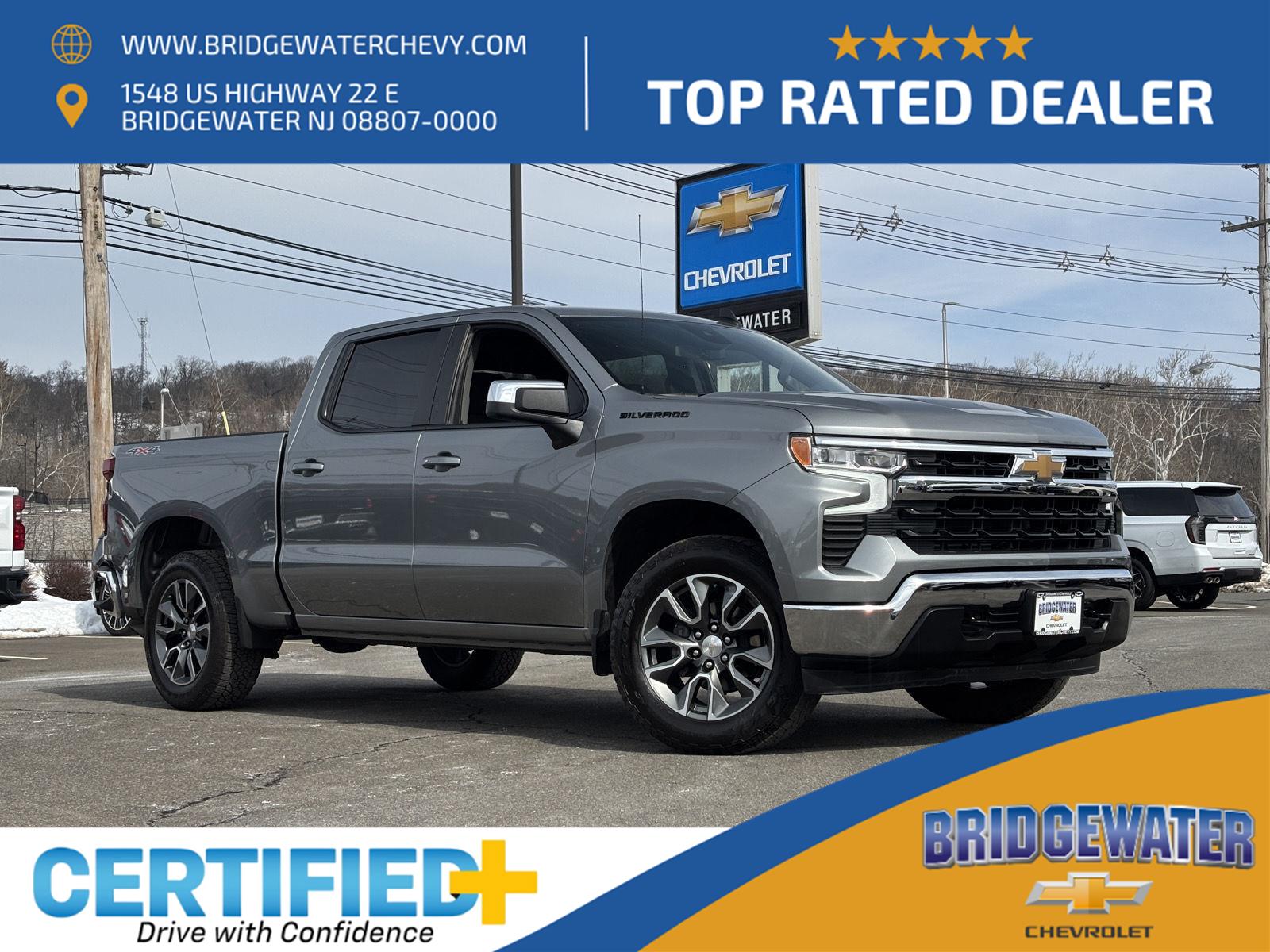 Sterling Gray Metallic 2024 Chevrolet Silverado 1500 LT Crew Cab 4WD Pickup Truck Four-Wheel Drive 8-Speed Automatic