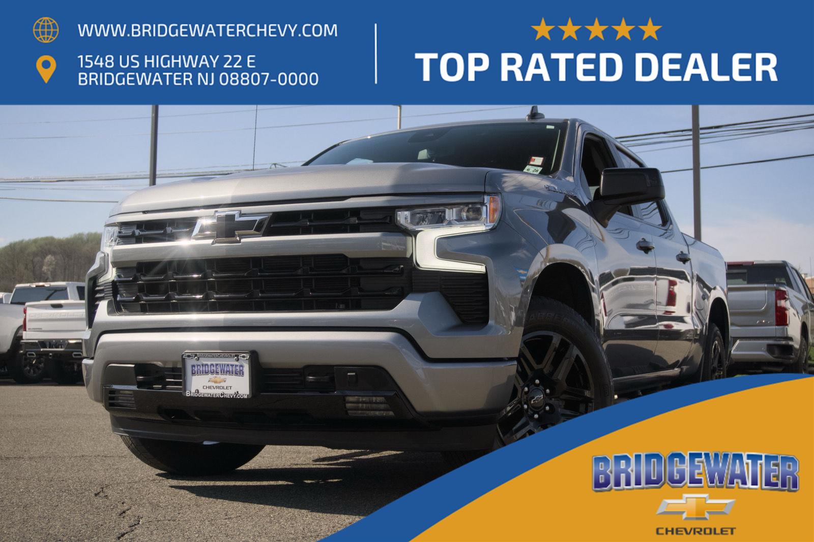 Sterling Gray Metallic 2023 Chevrolet Silverado 1500 RST Crew Cab 4WD Pickup Truck Four-Wheel Drive Automatic