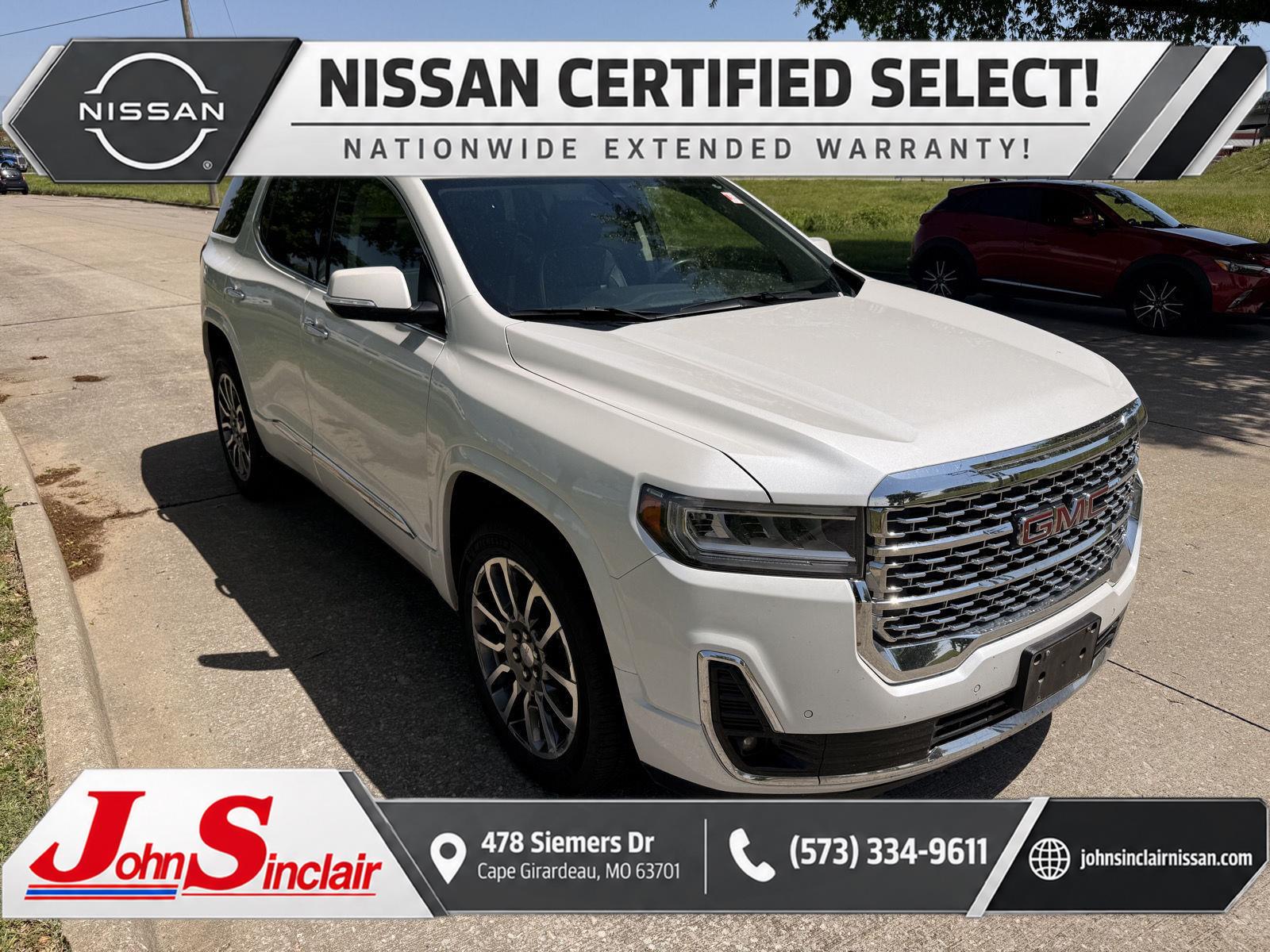 White Frost Tricoat 2020 GMC Acadia SUV / Crossover Four-Wheel Drive 9-Speed Automatic