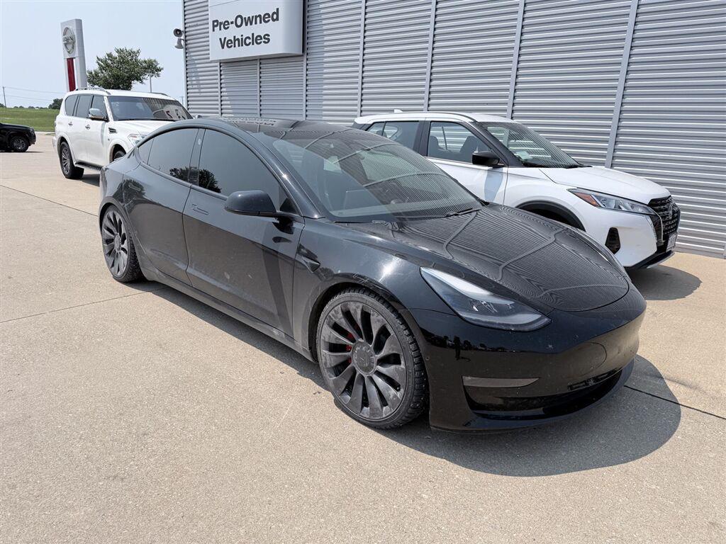 Solid Black 2021 Tesla Model 3 Sedan All-Wheel Drive Automatic