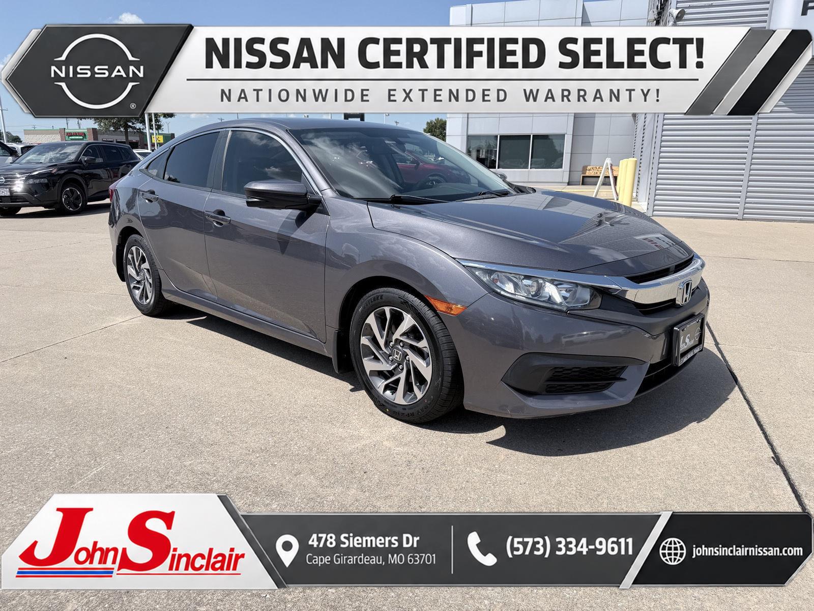 Gray (Modern Steel Metallic) 2018 Honda Civic Sedan Front-Wheel Drive Continuously Variable Transmission