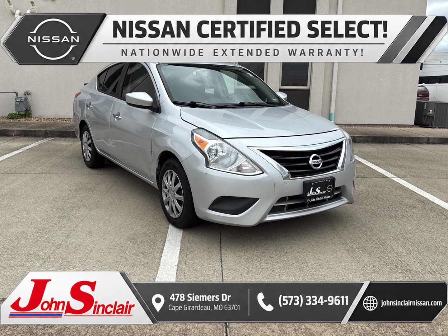 Brilliant Silver 2018 Nissan Versa Sedan Front-Wheel Drive Continuously Variable Transmission