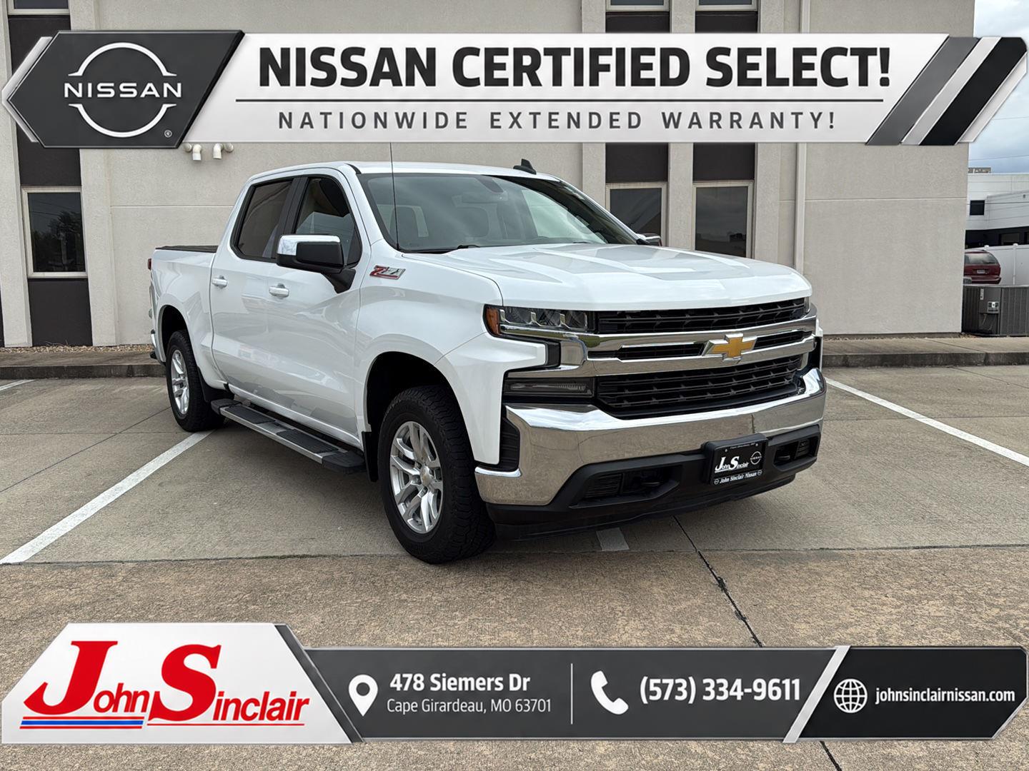 Summit White 2019 Chevrolet Silverado 1500 Pickup Truck Four-Wheel Drive 8-Speed Automatic
