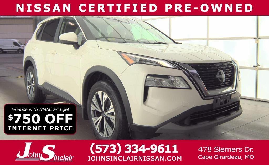 Pearl White Tricoat 2023 Nissan Rogue SV AWD SUV / Crossover All-Wheel Drive Continuously Variable Transmission