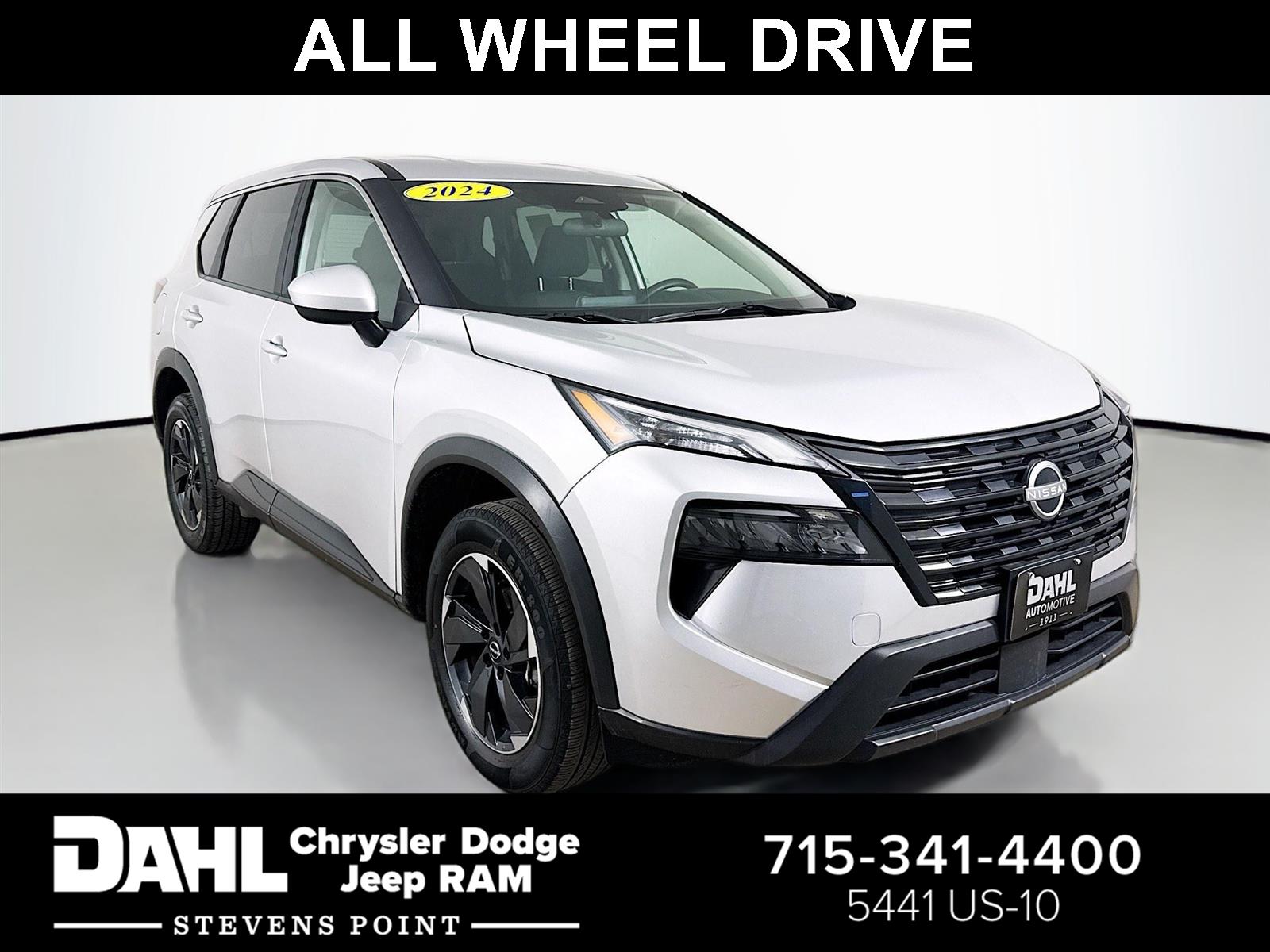 Brilliant Silver Metallic 2024 Nissan Rogue SV AWD SUV / Crossover All-Wheel Drive Continuously Variable Transmission