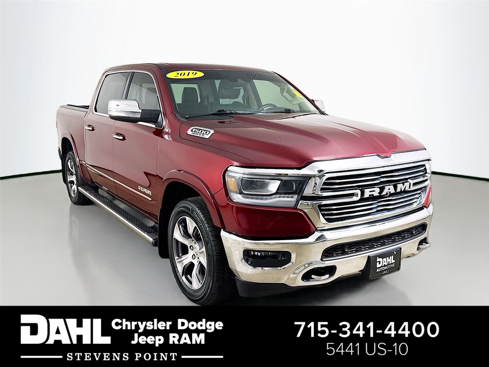 Red Pearl 2019 RAM 1500 Laramie Crew Cab 4WD Pickup Truck Four-Wheel Drive 8-Speed Automatic