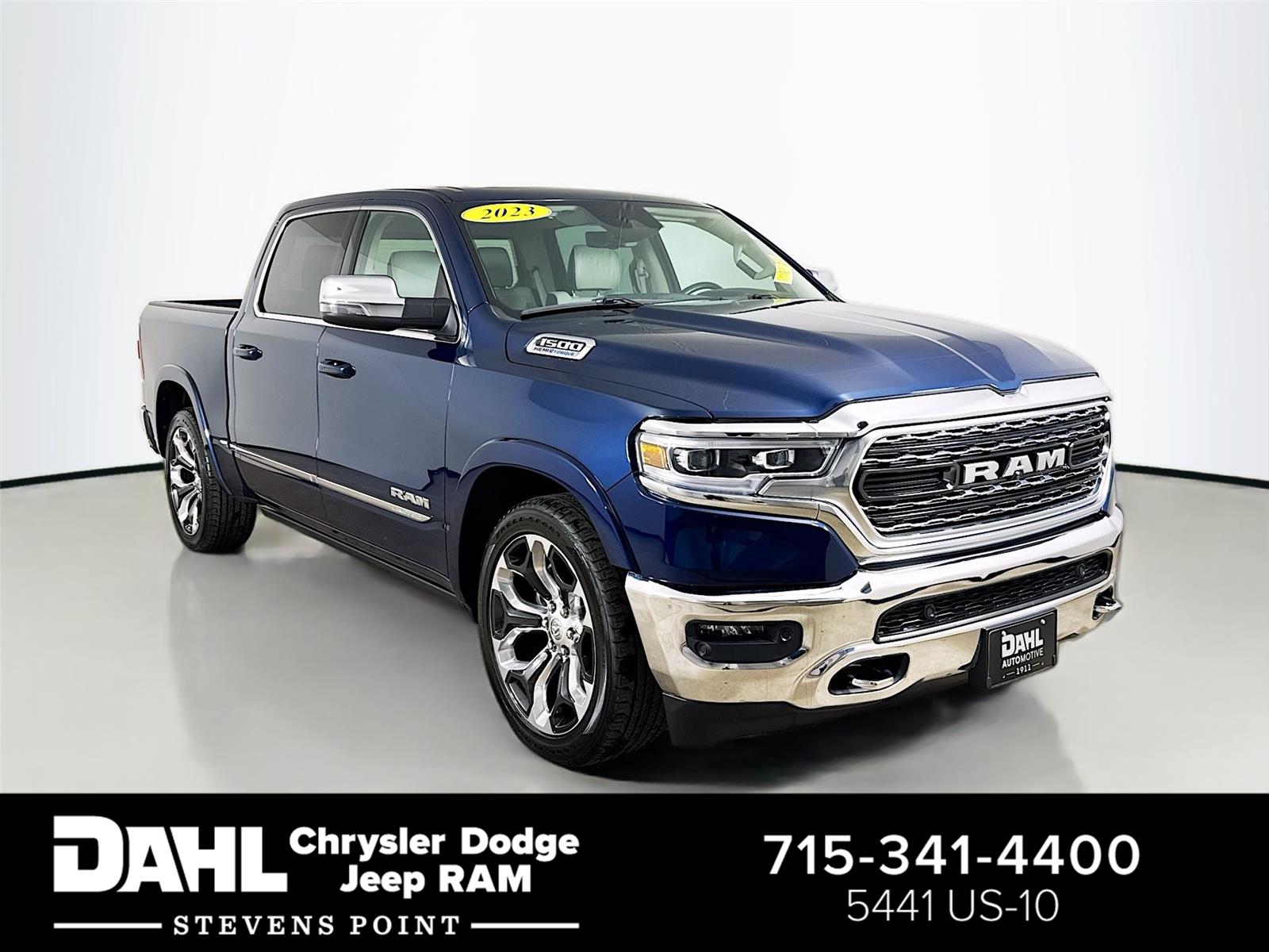 Patriot Blue Pearlcoat 2023 RAM 1500 Limited Crew Cab 4WD Pickup Truck Four-Wheel Drive 8-Speed Automatic