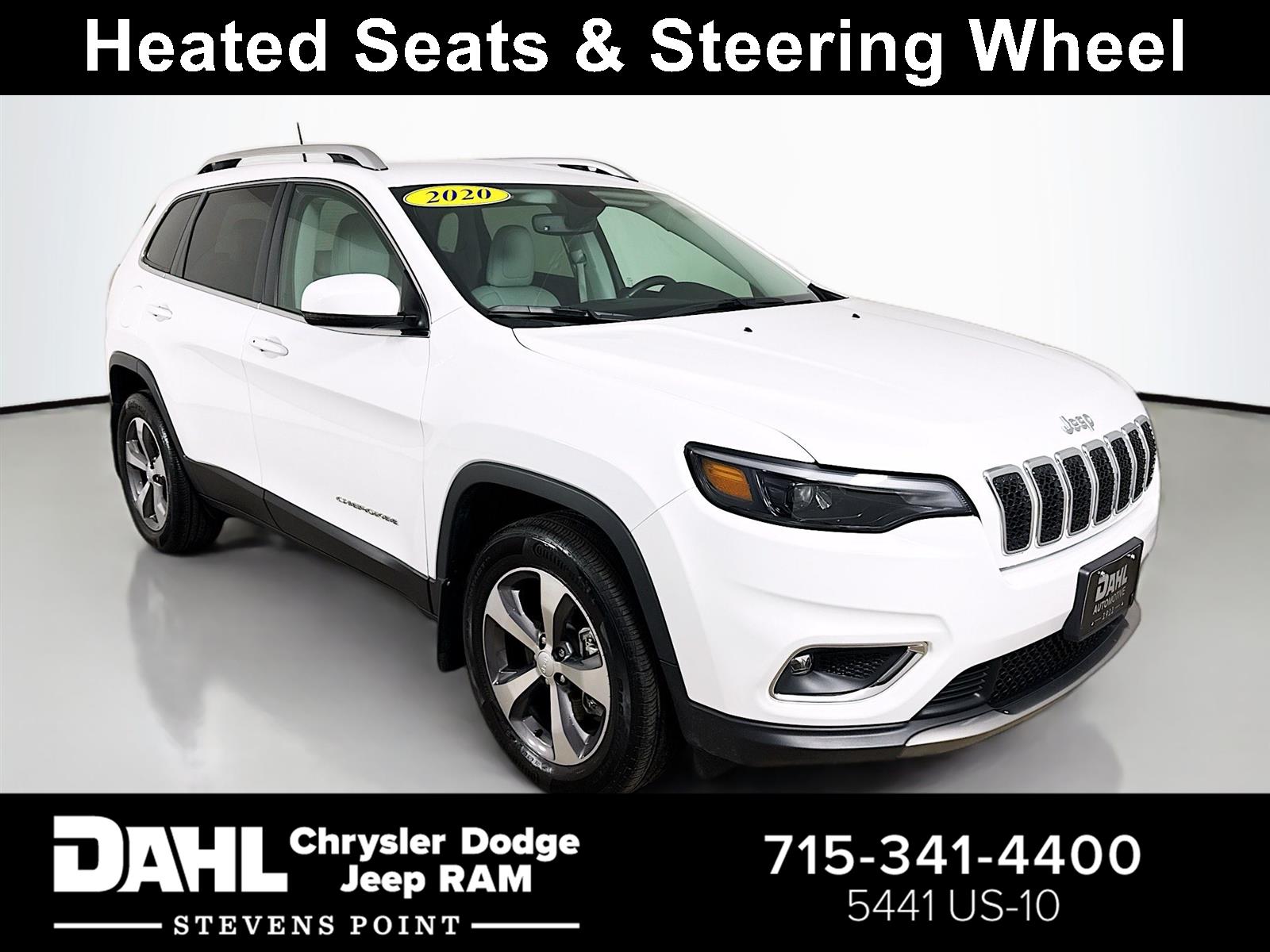 Bright White Clearcoat 2020 Jeep Cherokee Limited 4WD SUV / Crossover Four-Wheel Drive 9-Speed Automatic