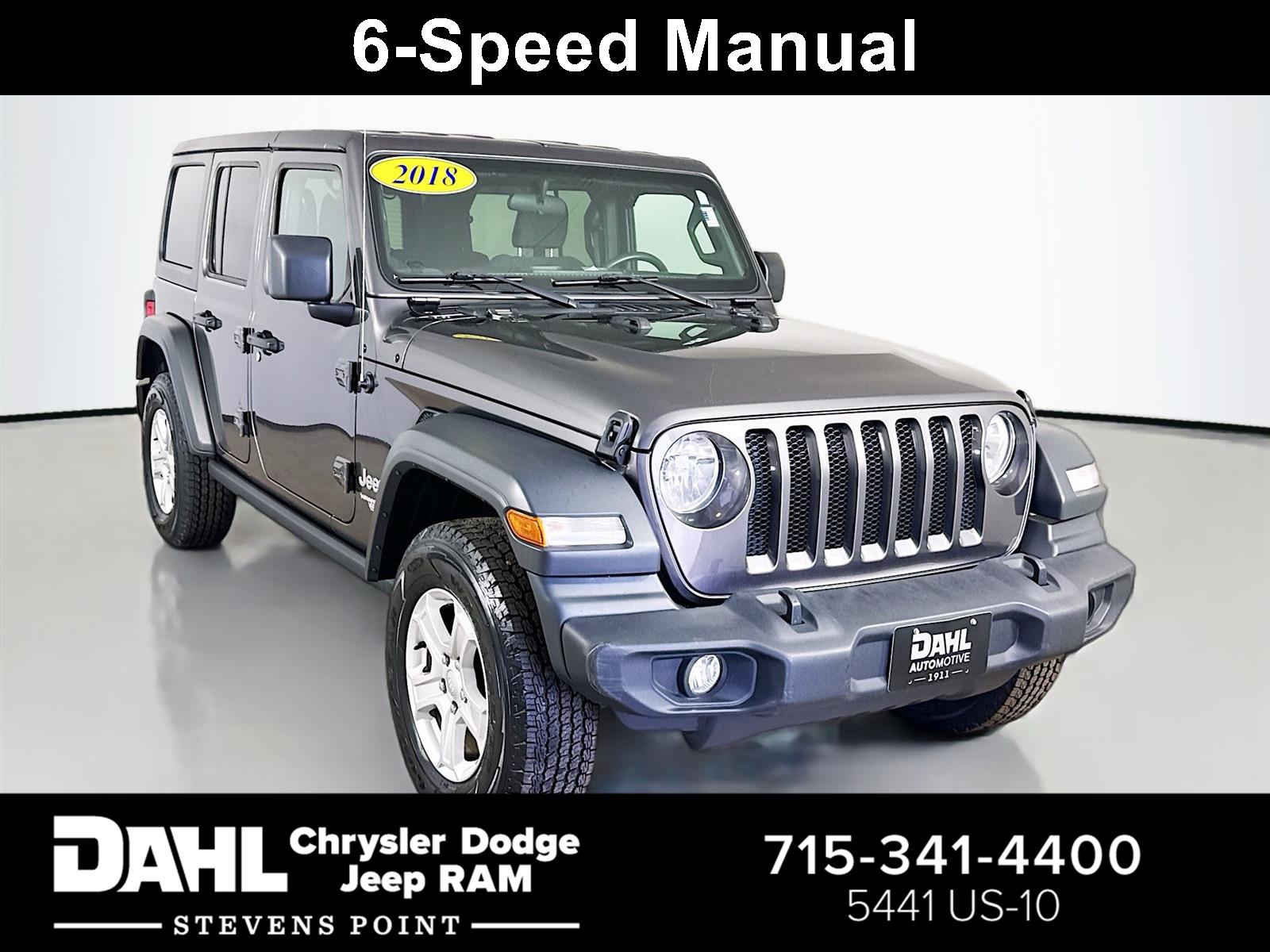 Gray (Granite Crystal Metallic Clearcoat) 2018 Jeep Wrangler SUV / Crossover Four-Wheel Drive 6-Speed Manual