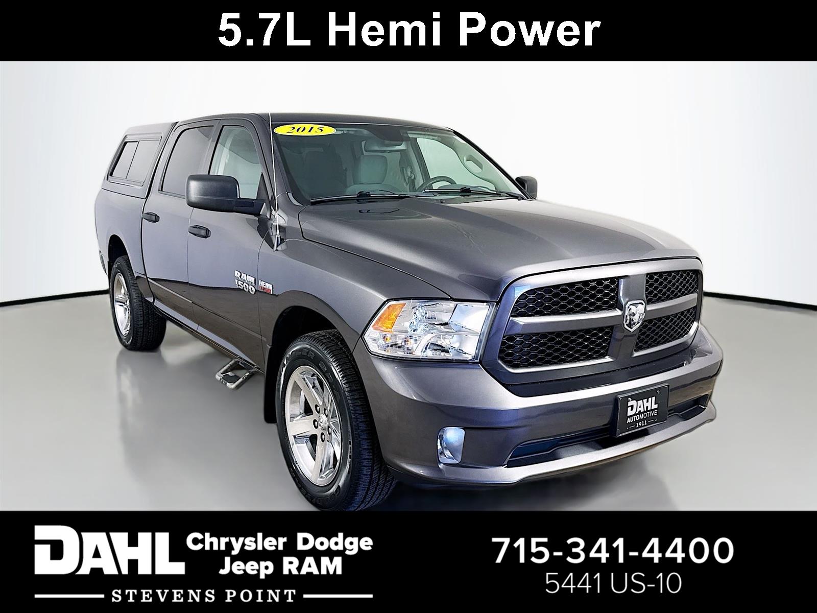 Gray (Granite Crystal Metallic Clearcoat) 2015 RAM 1500 Pickup Truck Four-Wheel Drive 8-Speed Automatic