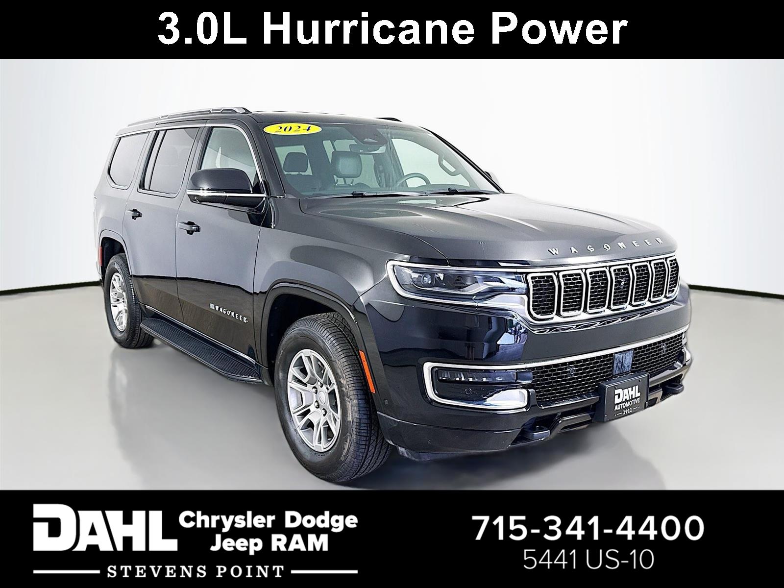 Diamond Black Crystal Pearlcoat 2024 Jeep Wagoneer SUV / Crossover Four-Wheel Drive 8-Speed Automatic