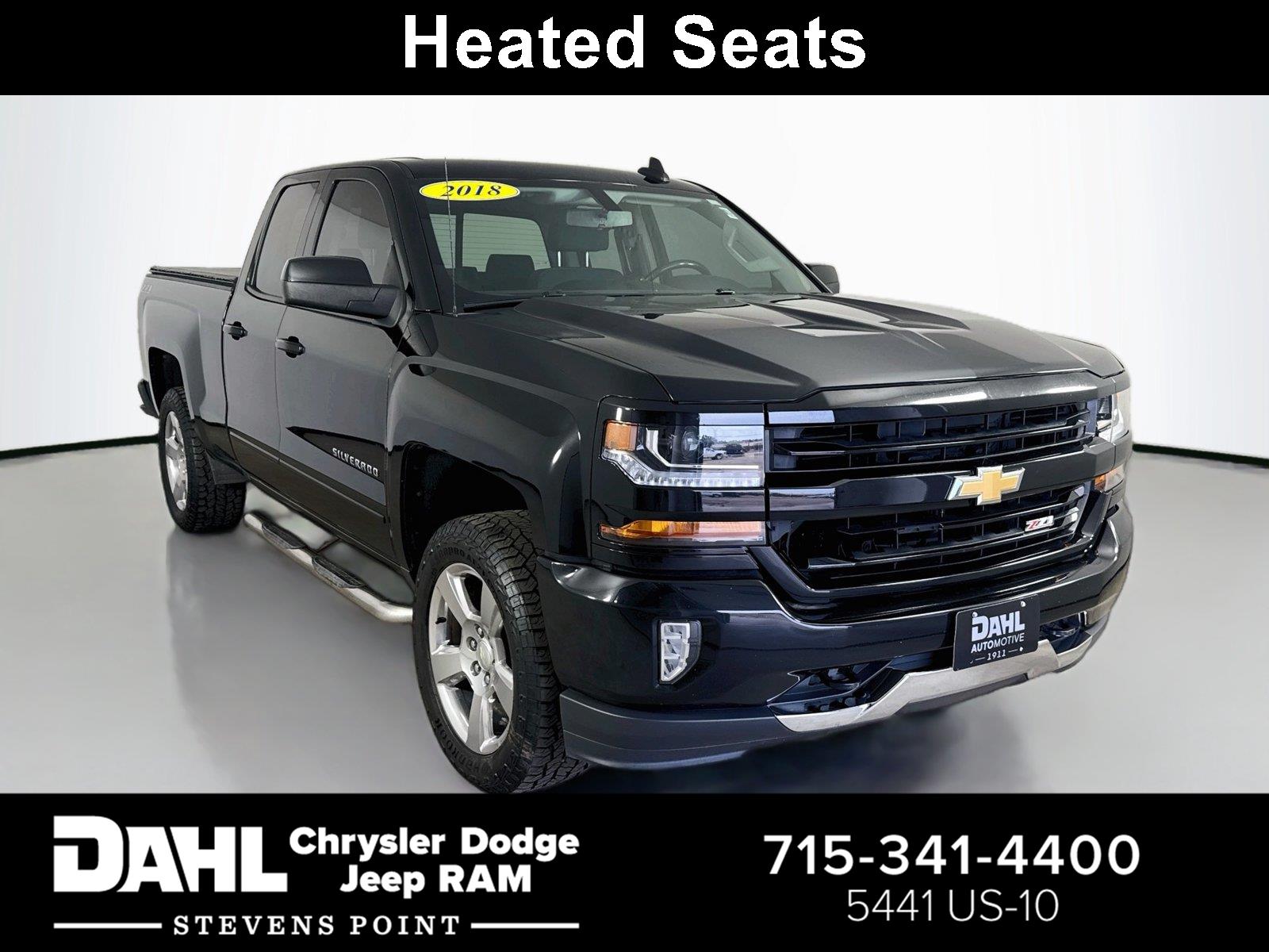 Black 2018 Chevrolet Silverado 1500 Pickup Truck Four-Wheel Drive 6-Speed Automatic