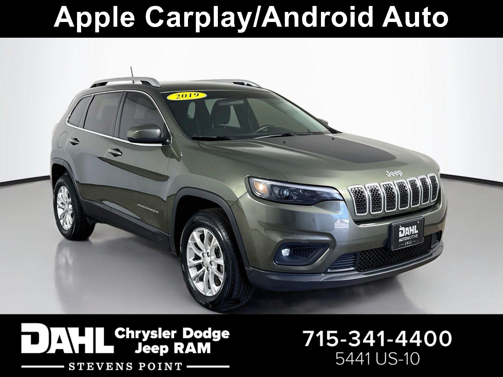 Olive Green Pearlcoat 2019 Jeep Cherokee SUV / Crossover Four-Wheel Drive 9-Speed Automatic