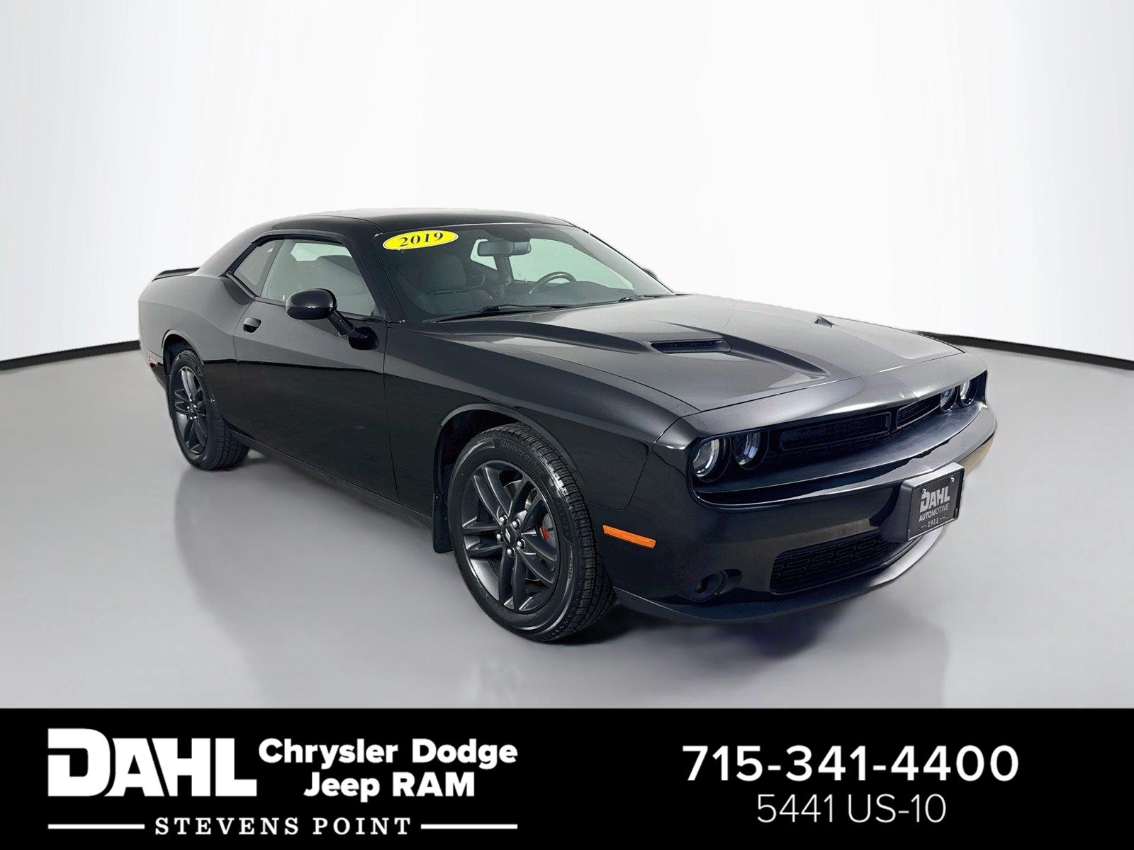 Pitch Black Clearcoat 2019 Dodge Challenger Coupe All-Wheel Drive 8-Speed Automatic