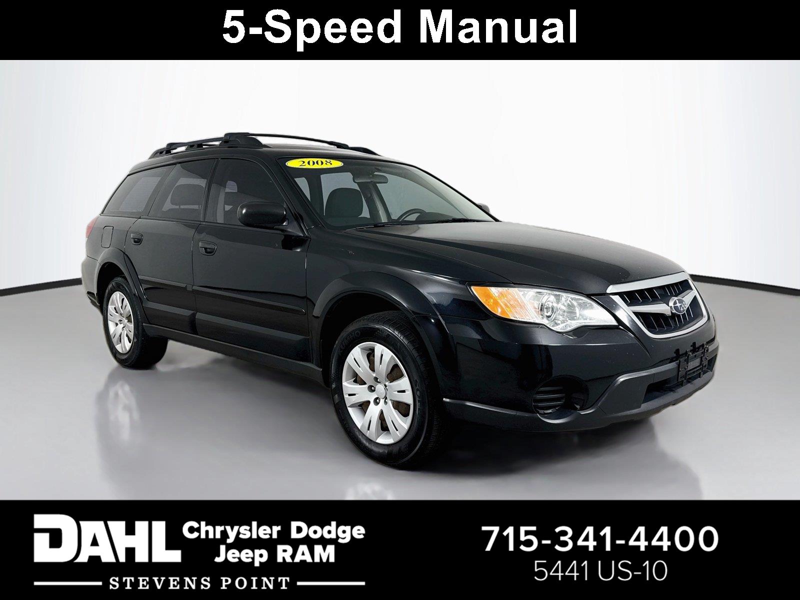 Obsidian Black Pearl 2008 Subaru Outback Wagon All-Wheel Drive Manual