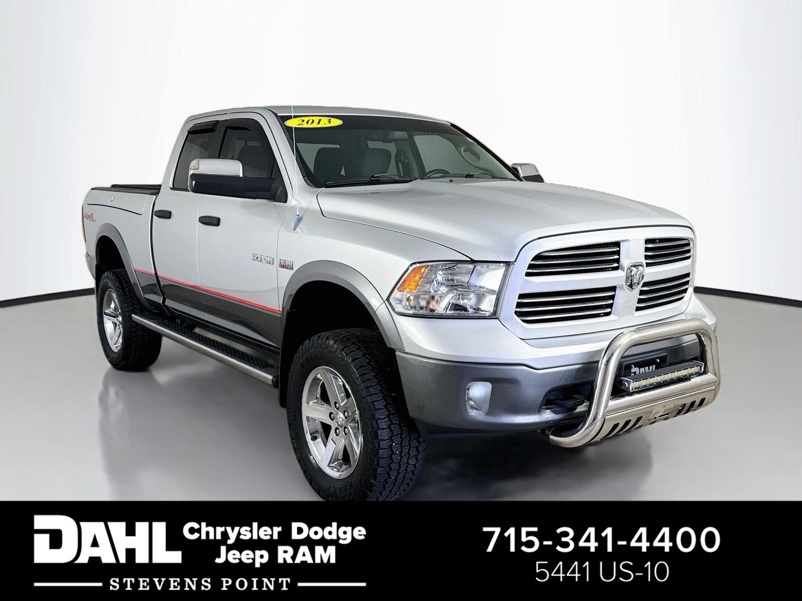 Bright Silver Metallic 2013 RAM 1500 Pickup Truck Four-Wheel Drive 6-Speed Automatic