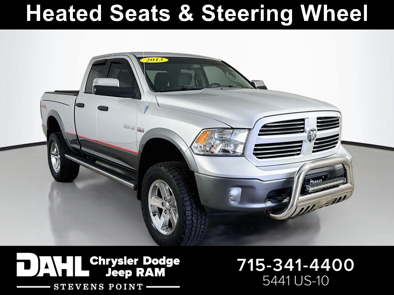 Bright Silver Metallic 2013 RAM 1500 Pickup Truck Four-Wheel Drive 6-Speed Automatic