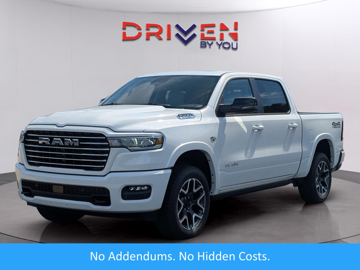 Bright White Clearcoat 2026 RAM 1500 Laramie Crew Cab 4WD Pickup Truck Four-Wheel Drive 8-Speed Automatic