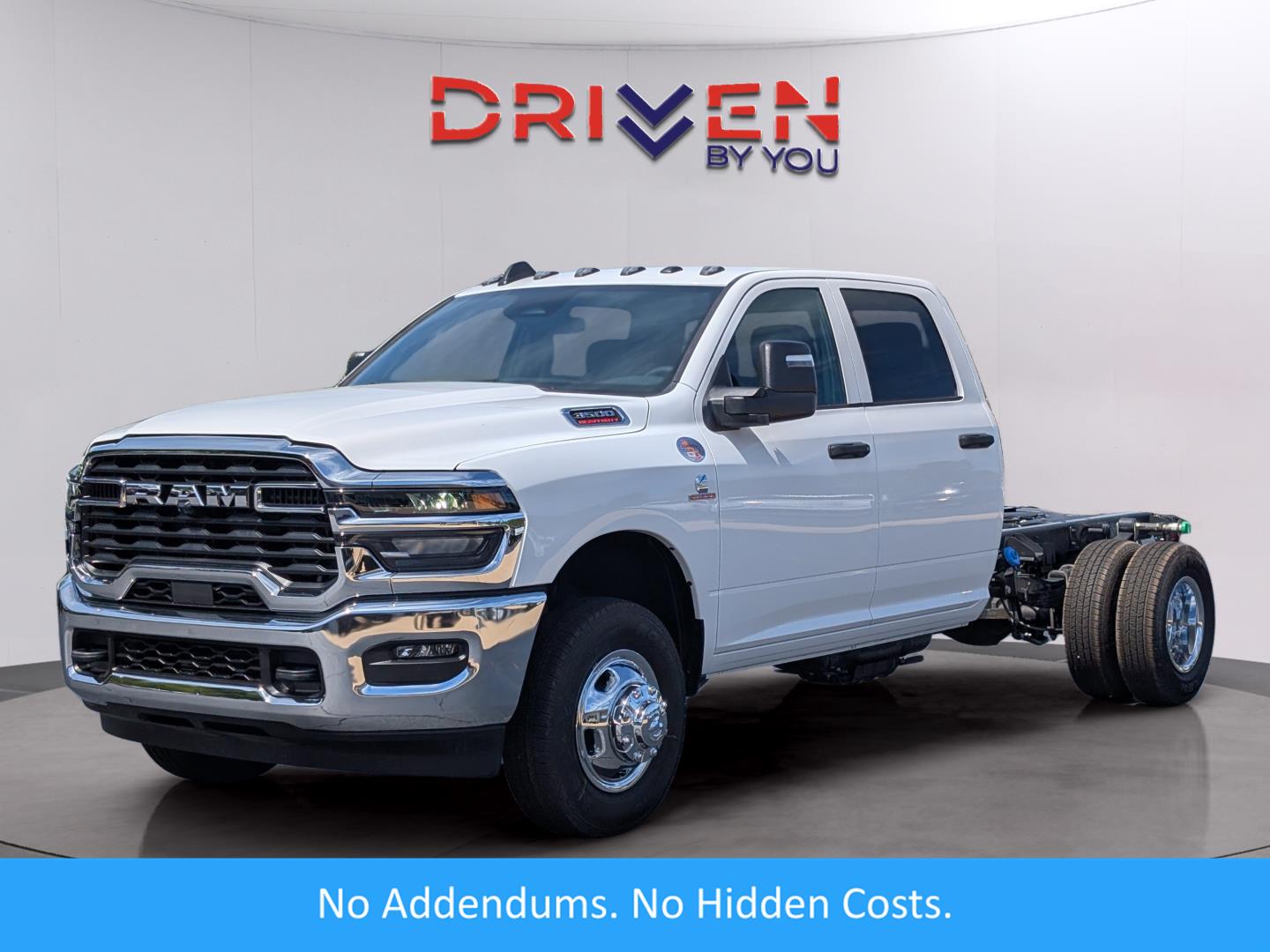 Bright White Clearcoat 2026 RAM 3500 Chassis Tradesman Crew Cab LB DRW 4WD Pickup Truck Four-Wheel Drive 8-Speed Automatic
