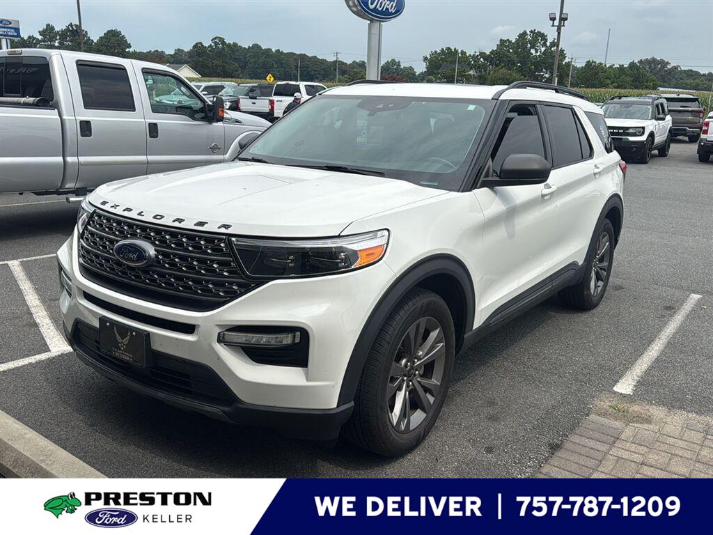 Star White Metallic Tri-Coat 2021 Ford Explorer SUV / Crossover All-Wheel Drive Automatic