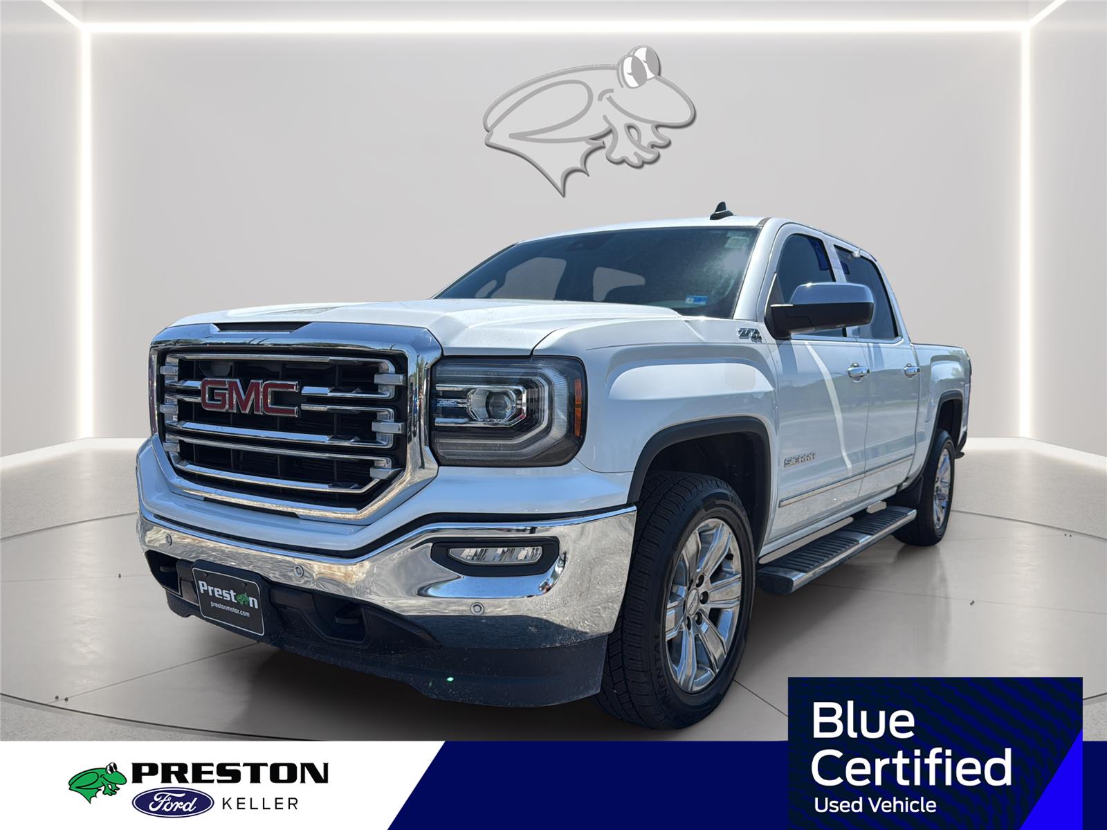 White Frost Tricoat 2017 GMC Sierra 1500 SLT Crew Cab 4WD Pickup Truck Four-Wheel Drive 8-Speed Automatic