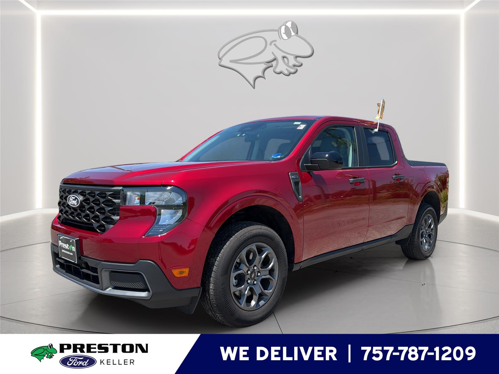 Ruby Red Metallic Tinted Clearcoat 2025 Ford Maverick XLT SuperCrew AWD Pickup Truck All-Wheel Drive 8-Speed Automatic