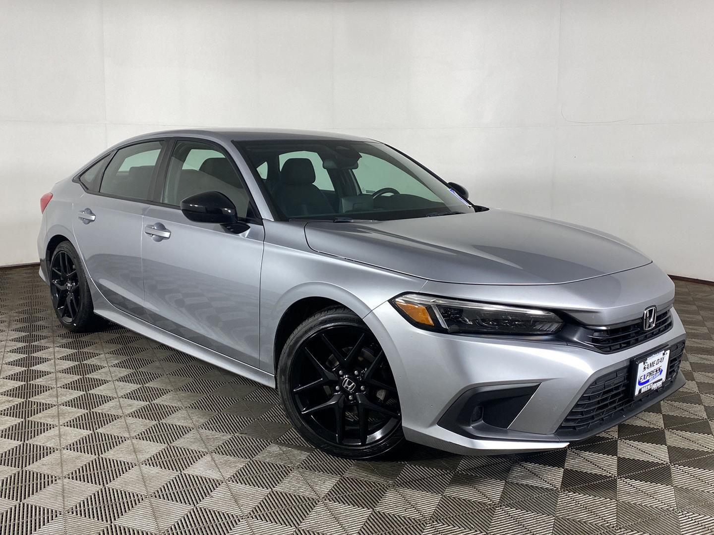 Lunar Silver Metallic 2023 Honda Civic Sedan Front-Wheel Drive Continuously Variable Transmission