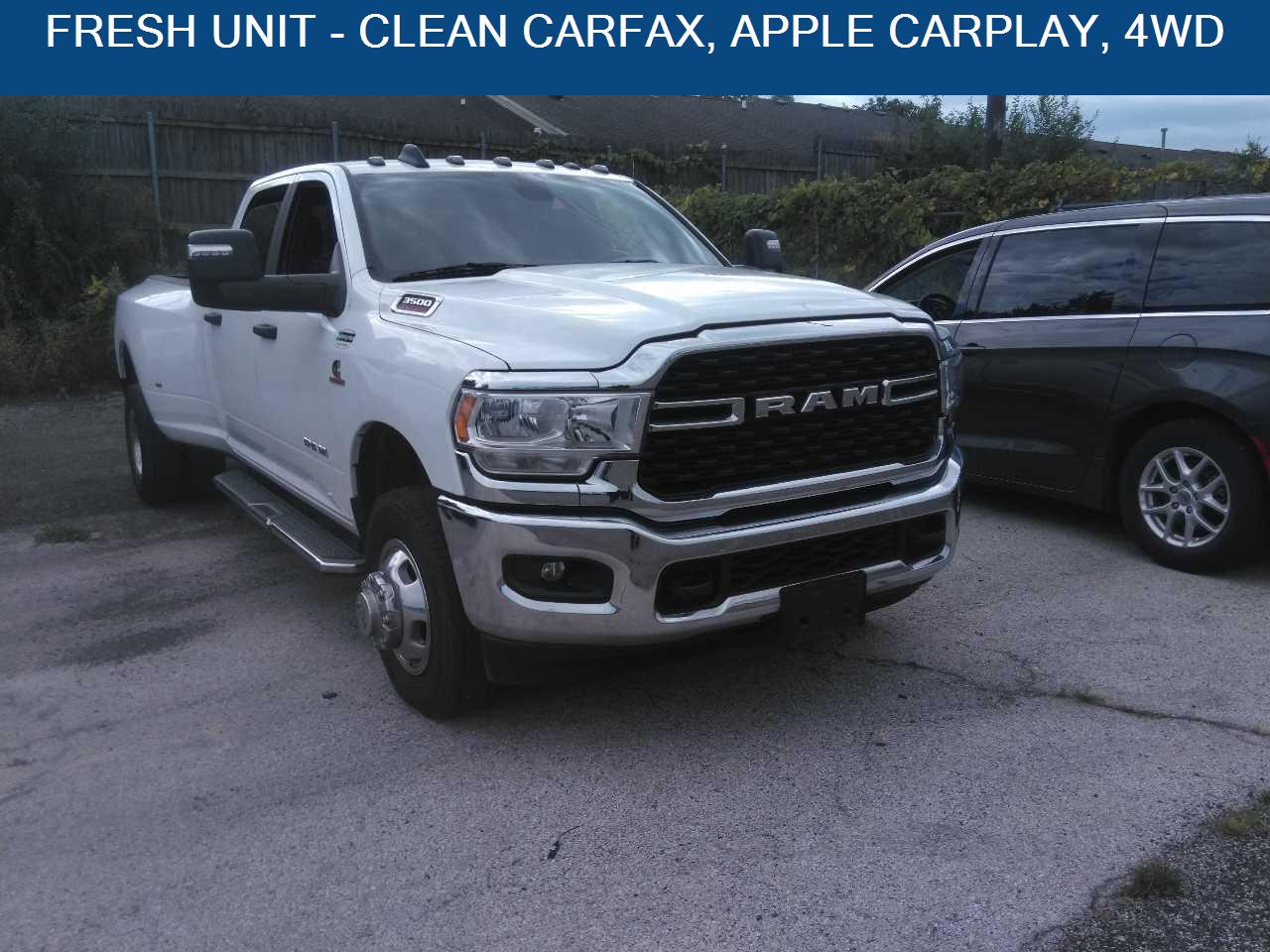 Bright White Clearcoat 2024 RAM 3500 Big Horn Crew Cab LB DRW 4WD Pickup Truck Four-Wheel Drive 6-Speed Automatic