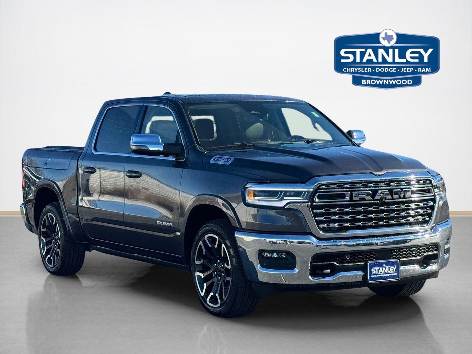 Gray (Granite Crystal Metallic Clearcoat) 2026 RAM 1500 Limited Longhorn Crew Cab 4WD Pickup Truck Four-Wheel Drive 8-Speed Automatic